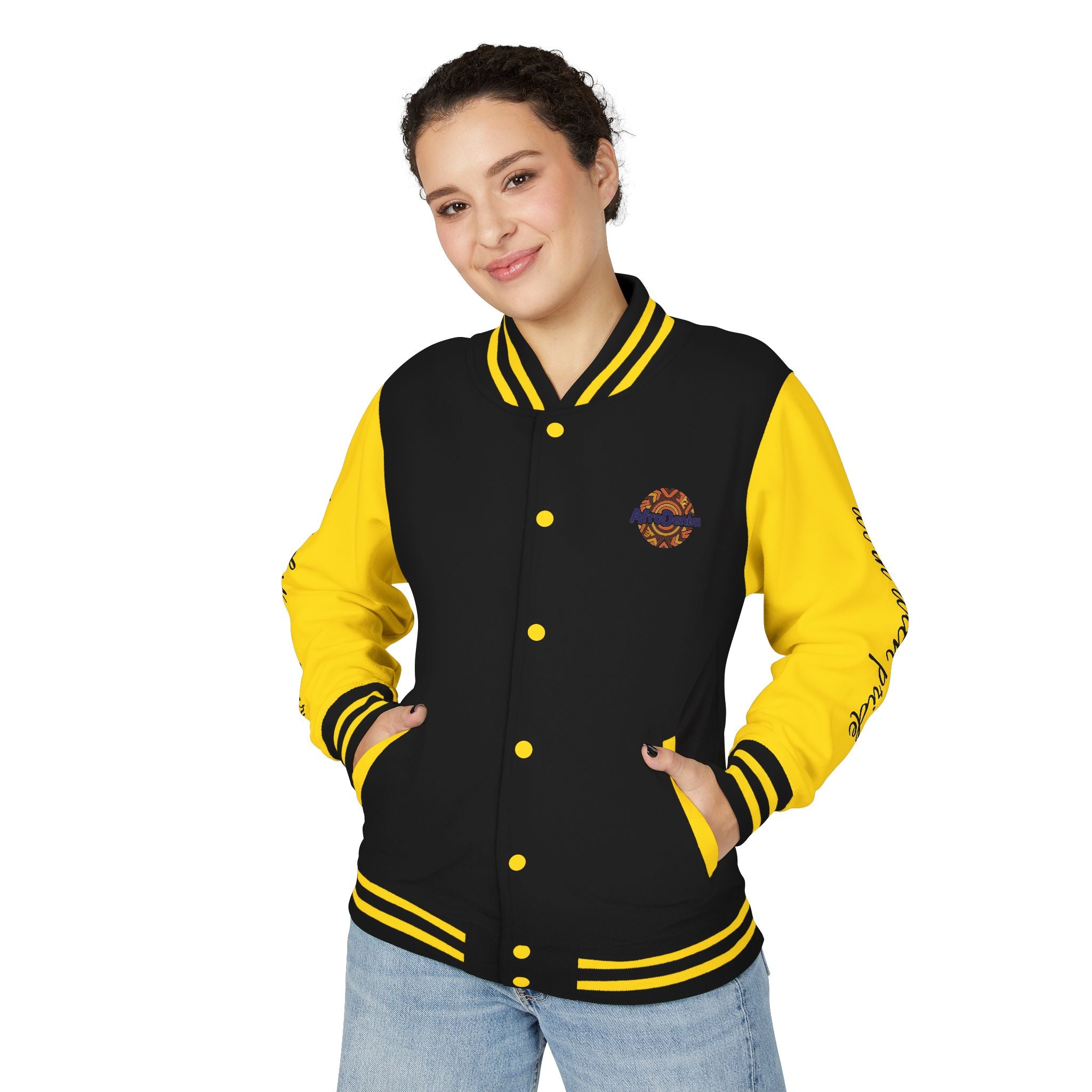 Letterman Jacket — 'AfroDenim' No Evil Cultural Pride Varsity Jacket