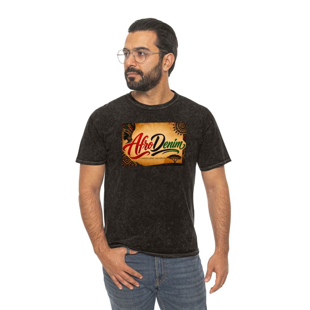 AfroDenim Graphic T‑Shirt — Vintage Mineral Wash Tee