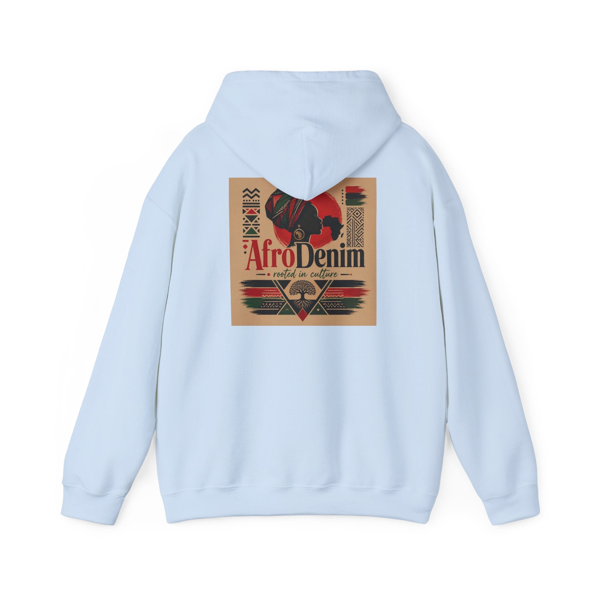 AfroDenim Graphic Hoodie — Afrocentric Vintage Print Pullover