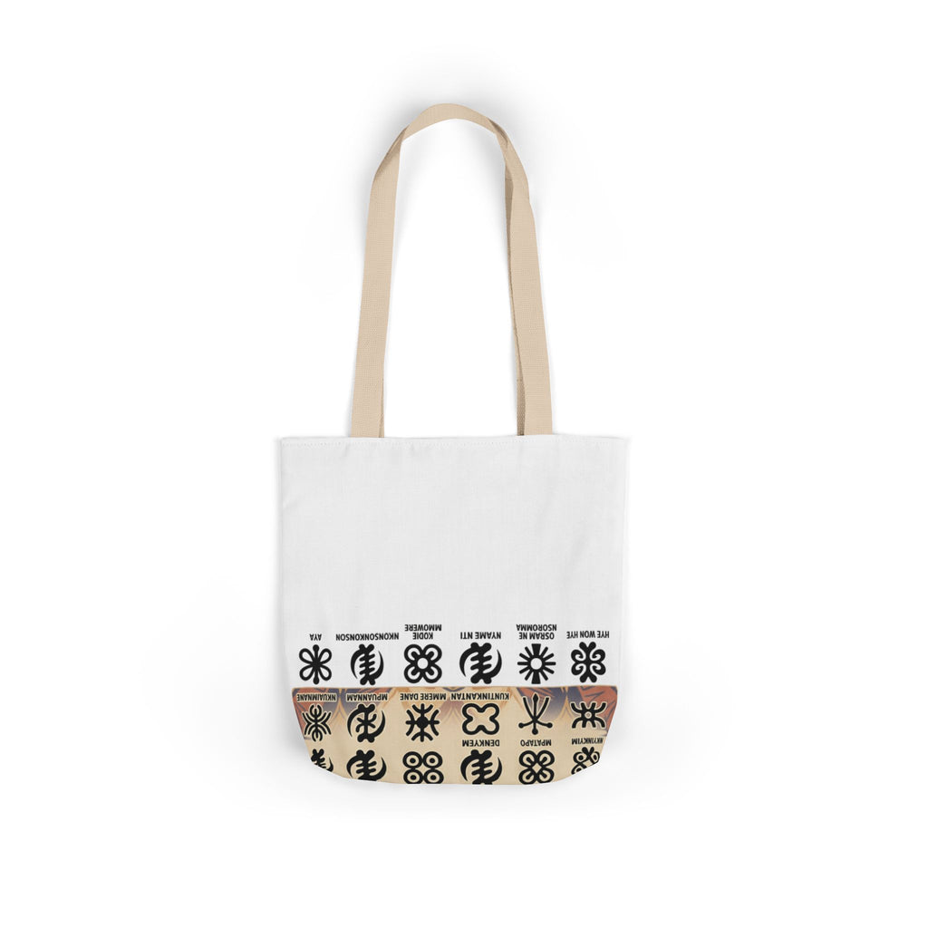 AfroDenim Adinkra Canvas Tote — Cultural Symbol Market Bag