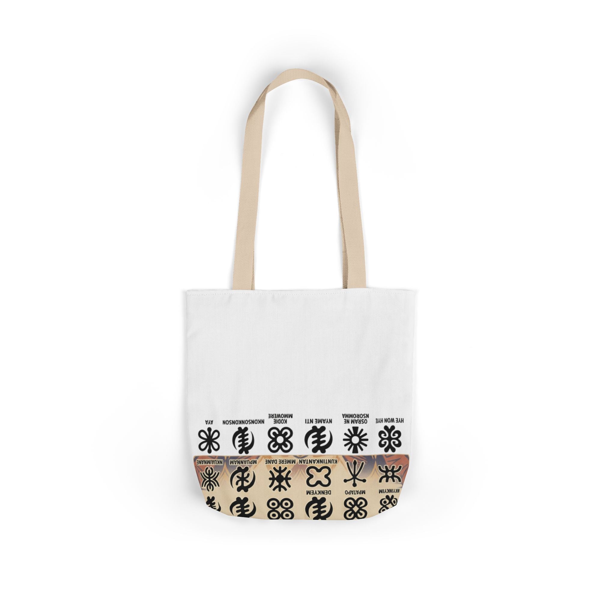 AfroDenim Adinkra Canvas Tote — Cultural Symbol Market Bag