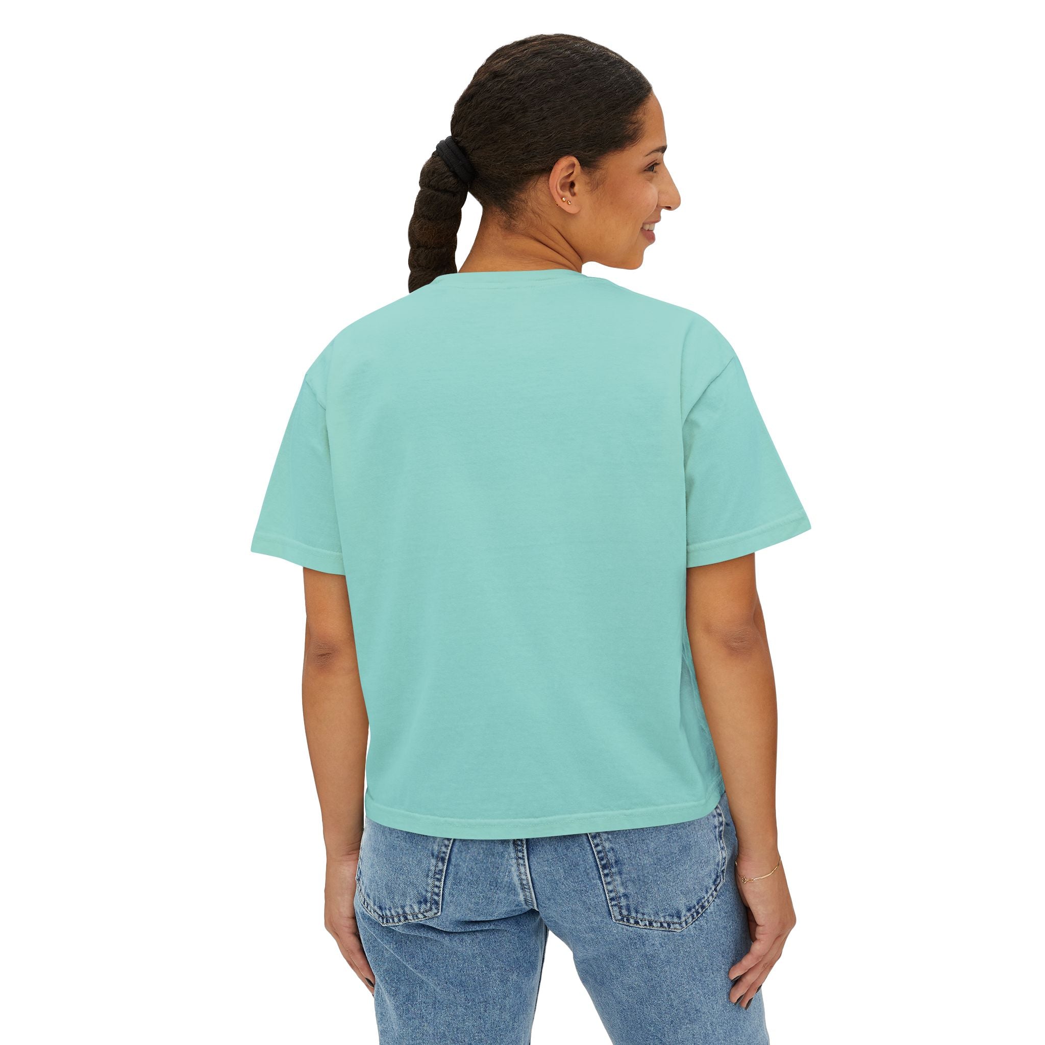 AfroDenim Graphic Tee — Women's Boxy Crop T‑Shirt