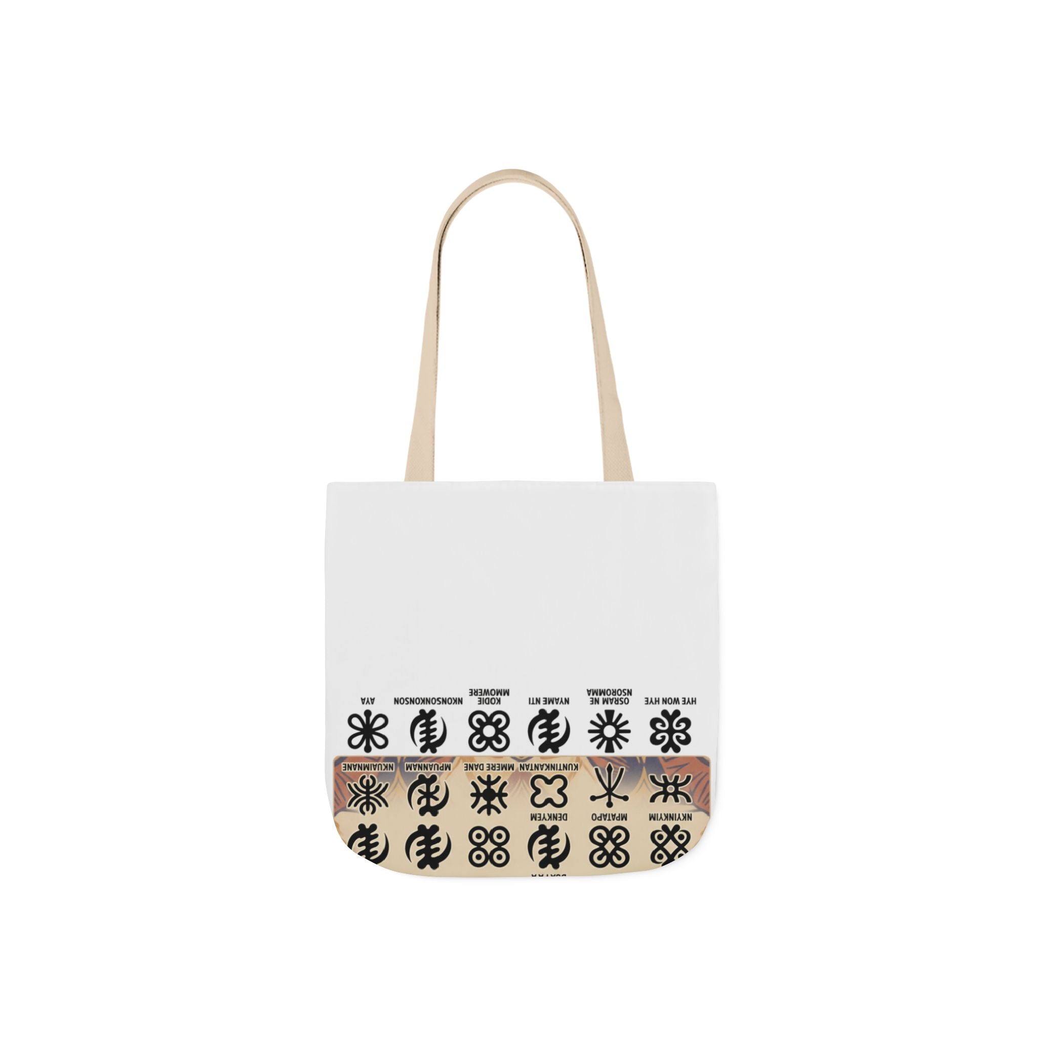 AfroDenim Adinkra Canvas Tote — Cultural Symbol Market Bag