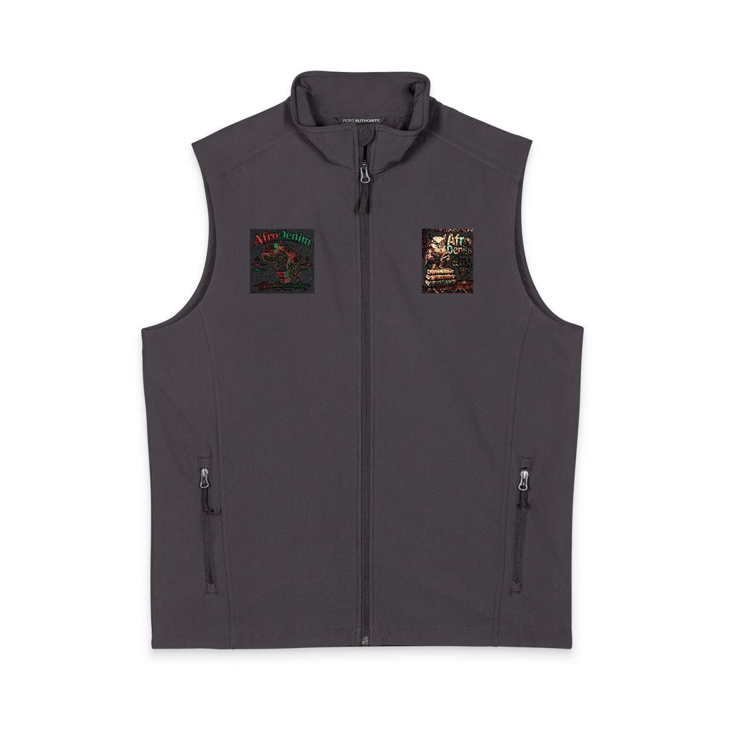 Men's Grey Soft Shell Vest — Sequin Chest Patches