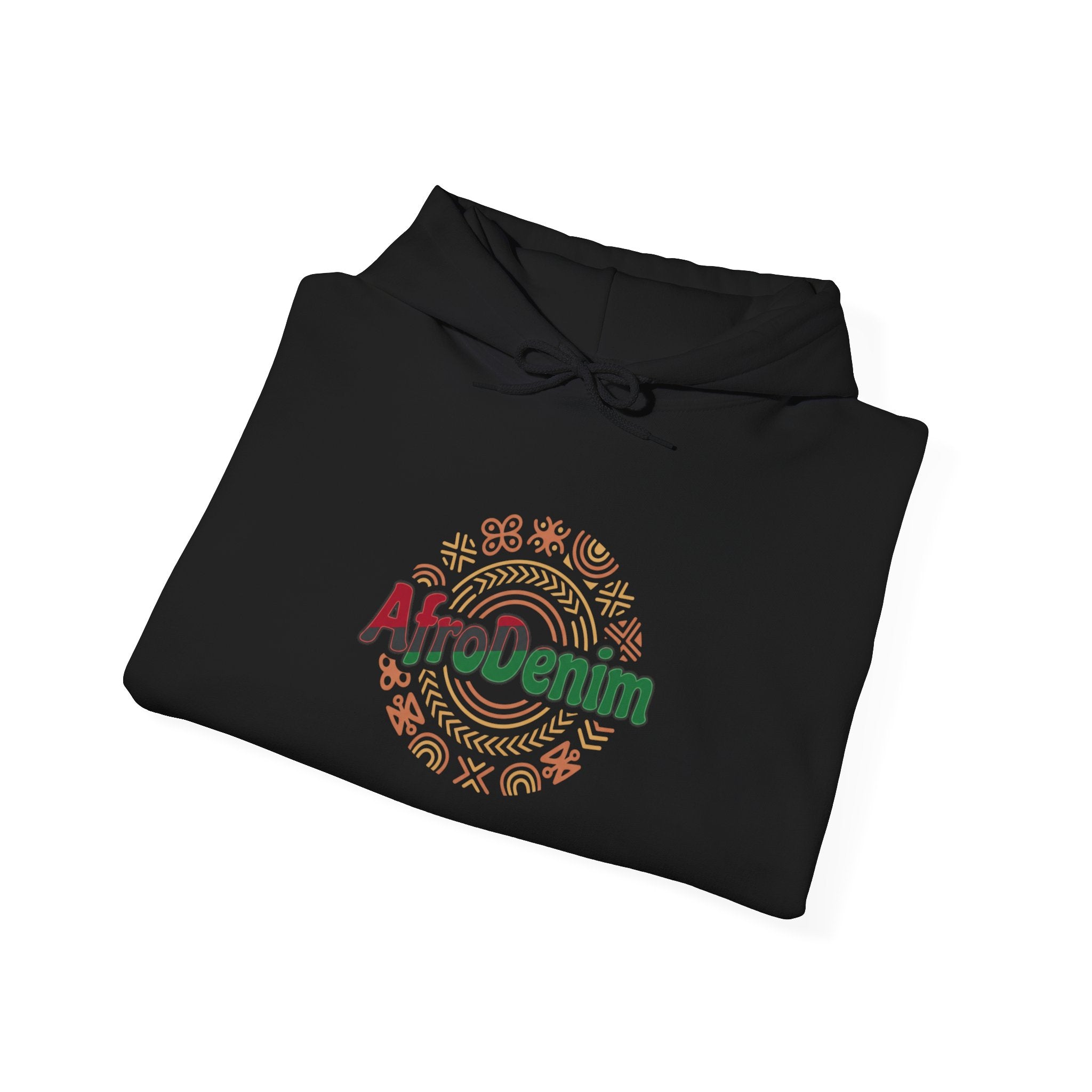 AfroDenim Graphic Hoodie — Afrocentric Vintage Print Pullover