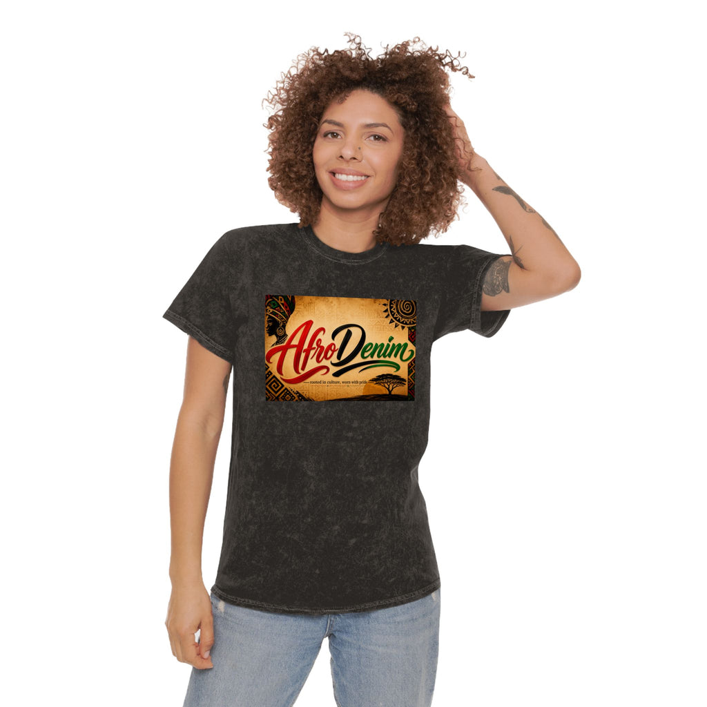 AfroDenim Graphic T‑Shirt — Vintage Mineral Wash Tee