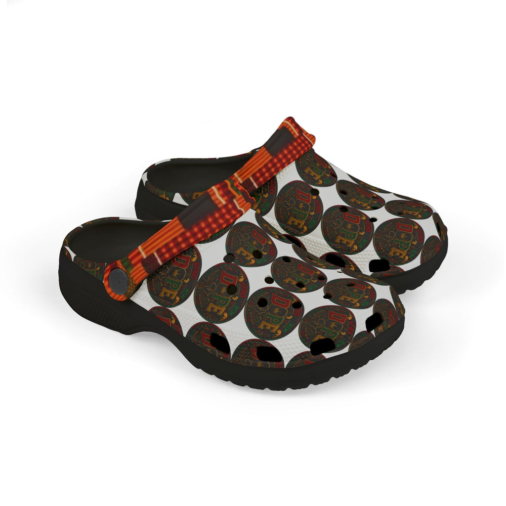 AfroDenim Kids’ Patterned EVA Foam Clogs — 'DOPE' afro centric Circle Graphic Slip-Ons