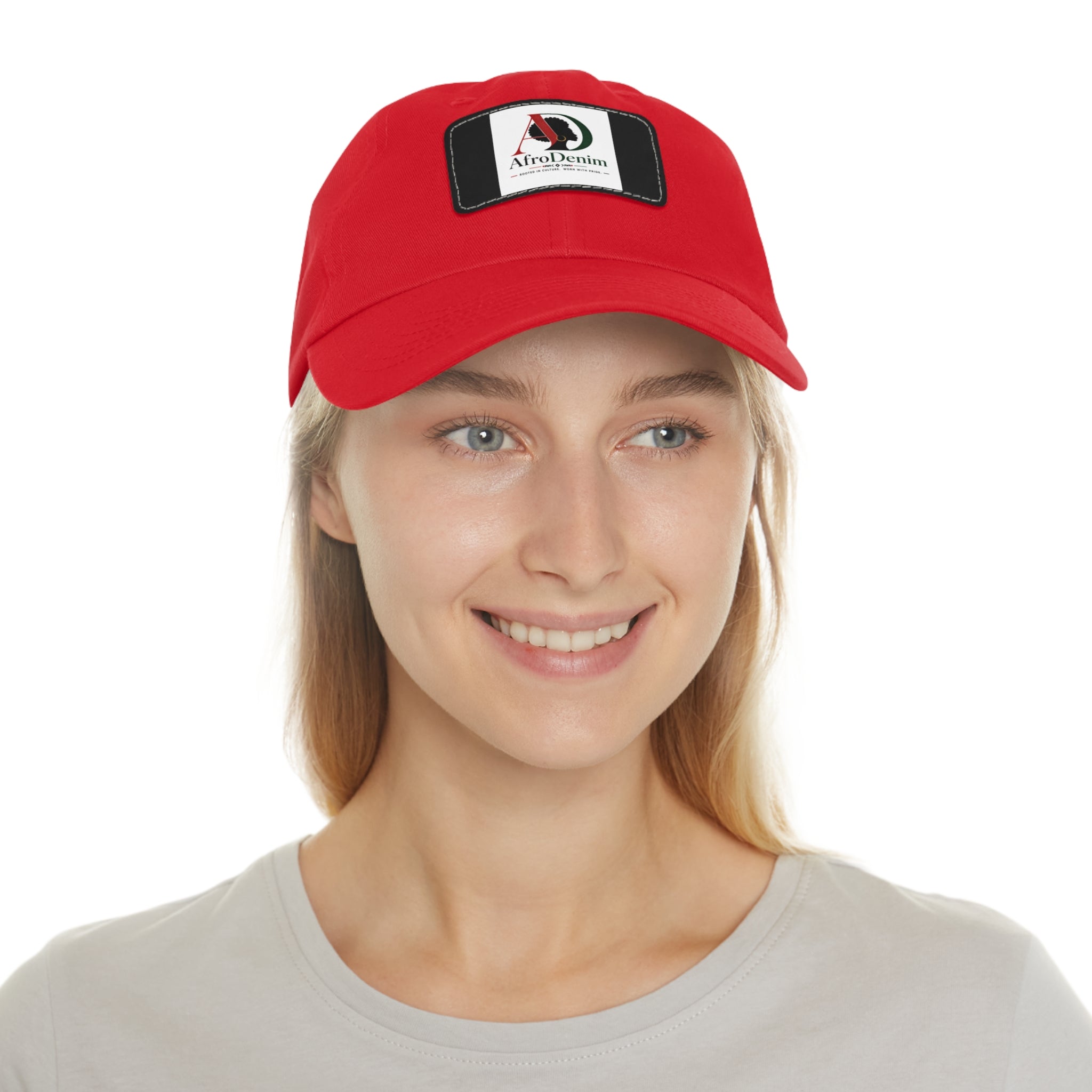 AfroDenim University Leather Patch Dad Hat