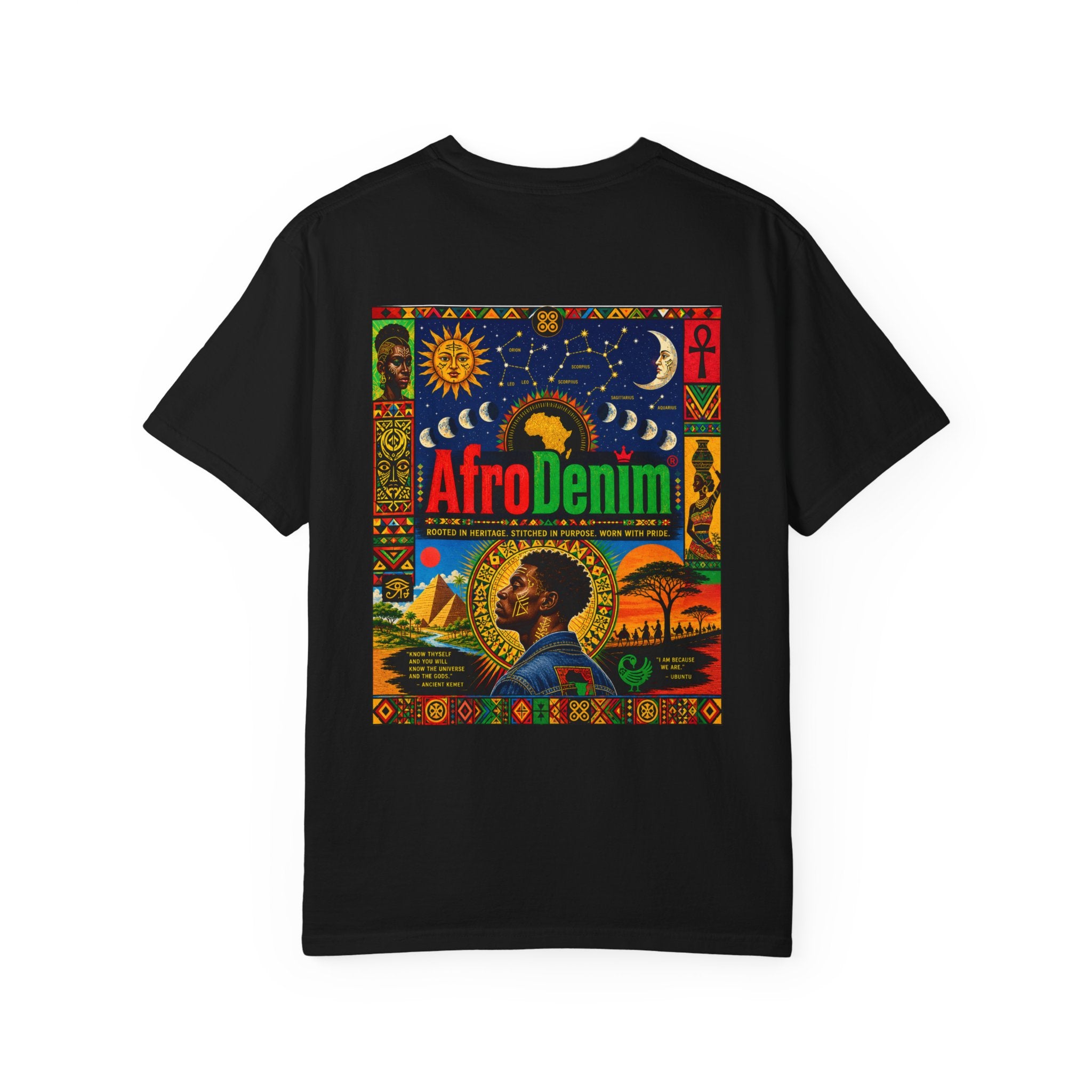 AfroDenim Graphic T-Shirt — Vibrant Afrocentric Art Tee