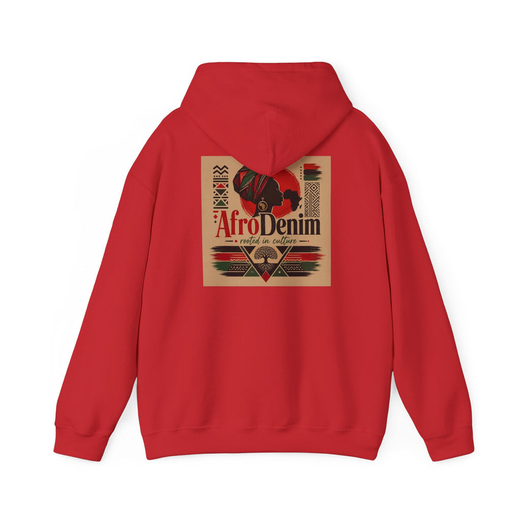 AfroDenim Graphic Hoodie — Afrocentric Vintage Print Pullover