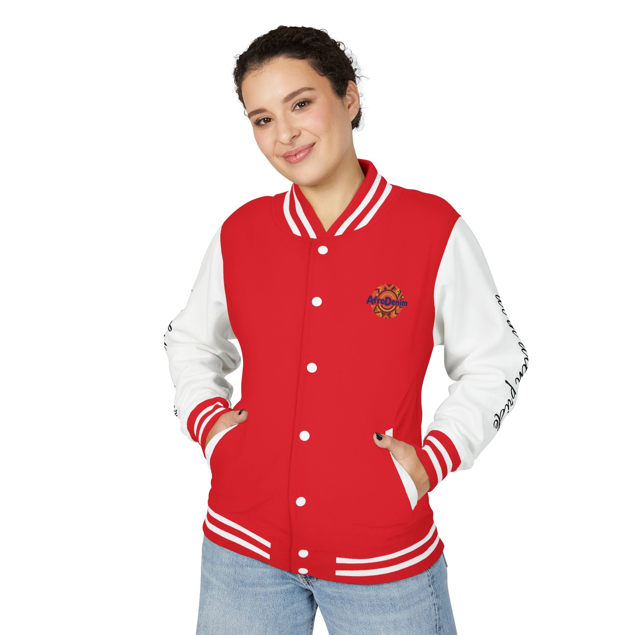Letterman Jacket — 'AfroDenim' No Evil Cultural Pride Varsity Jacket