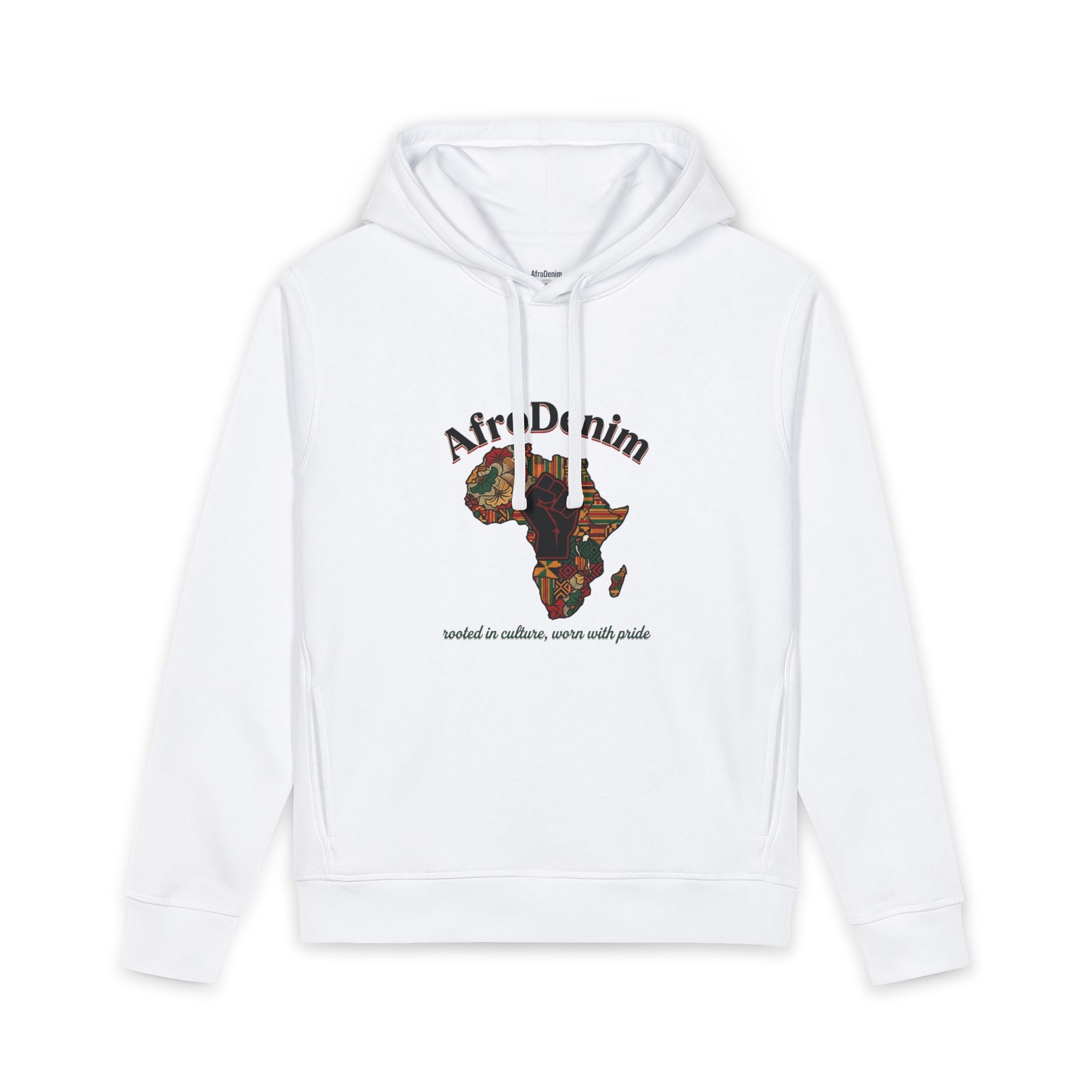 Africa Map Camo Hoodie — AfroDenim Logo Organic Pullover