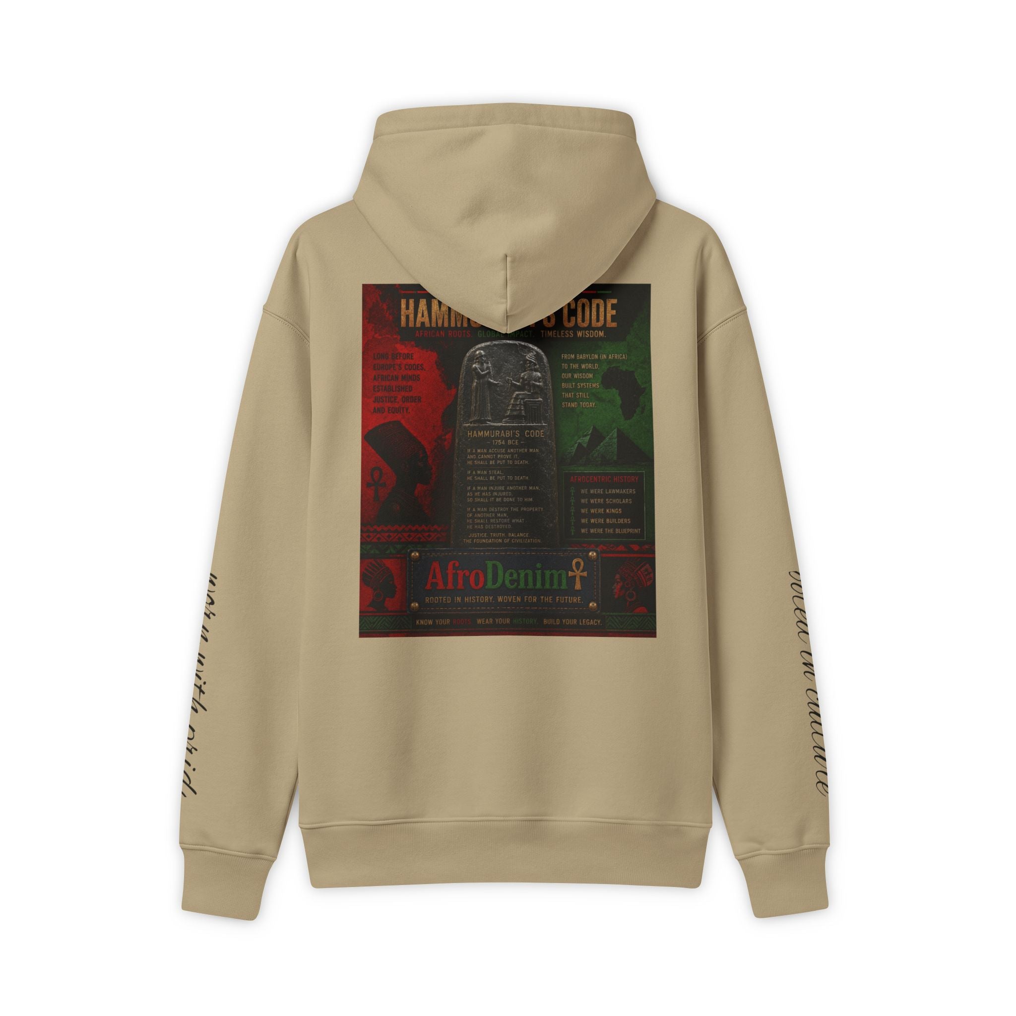 Hammer Maxweight Hoodie — AfroDenim Hammurabi Code Graphic Pullover