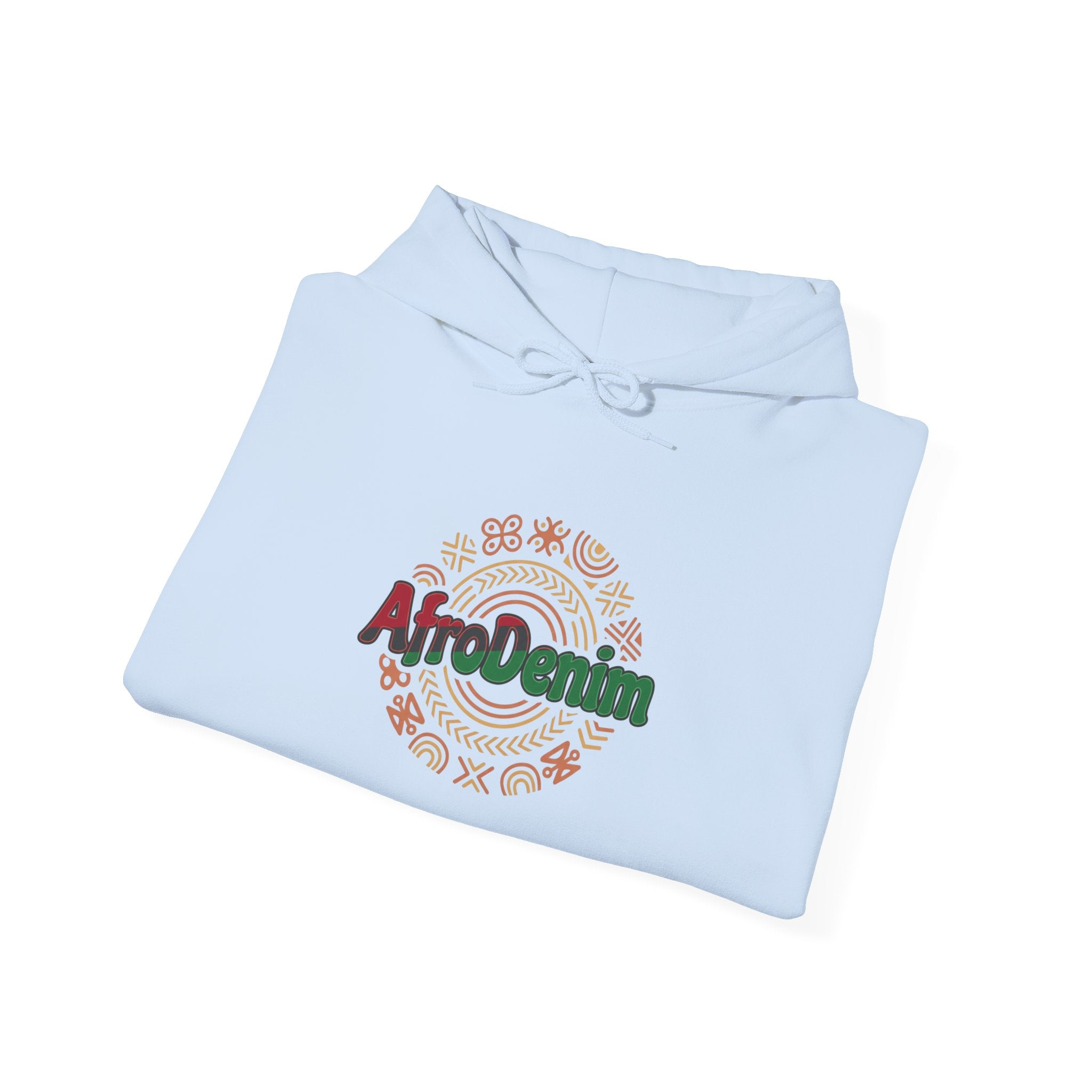 AfroDenim Graphic Hoodie — Afrocentric Vintage Print Pullover