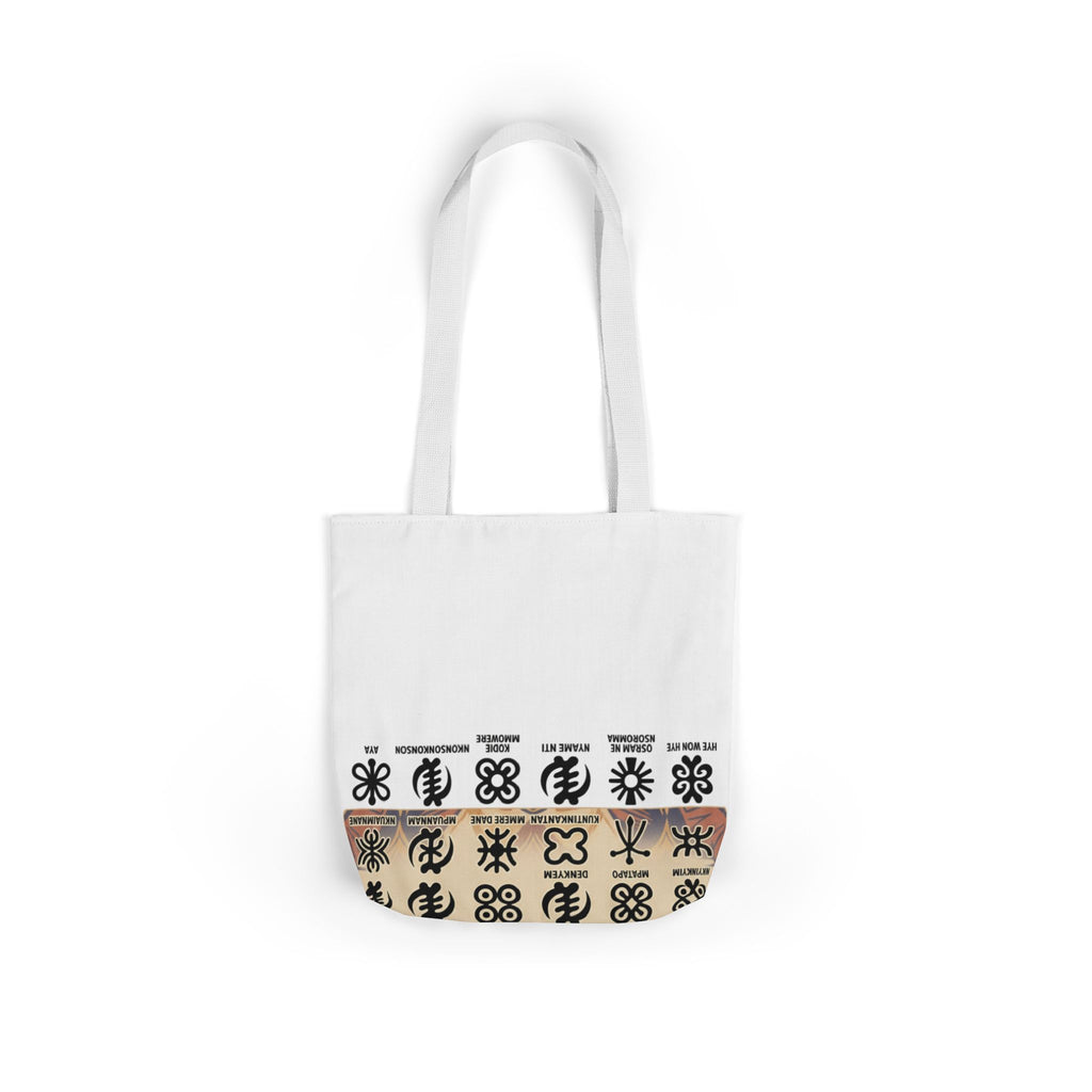 AfroDenim Adinkra Canvas Tote — Cultural Symbol Market Bag