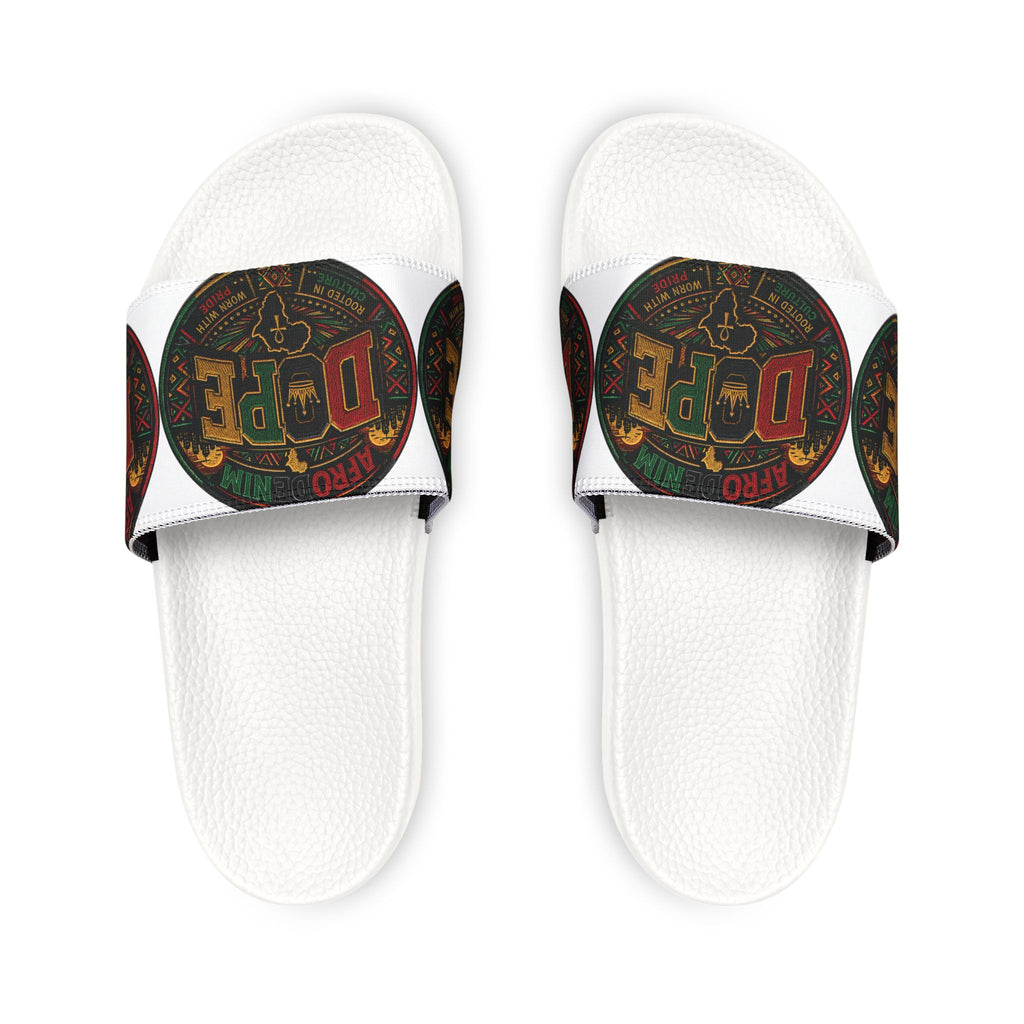 Youth Removable-Strap Sandals — Retro "Dope" Graphic Slide Sandals for Kids