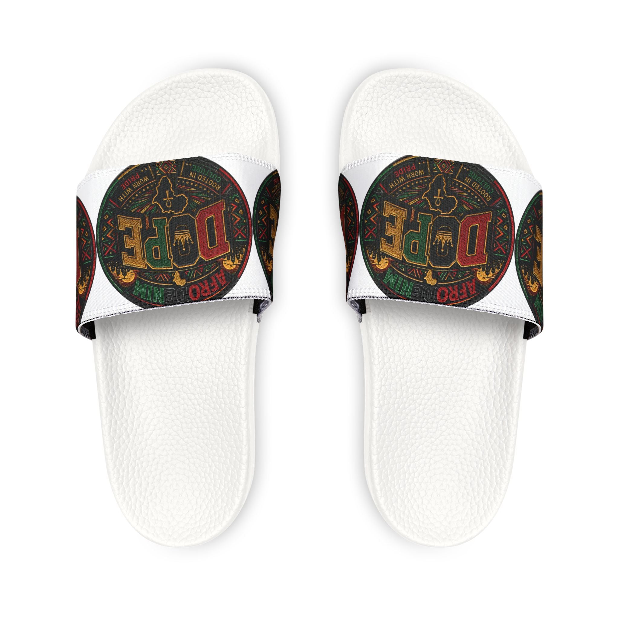 Youth Removable-Strap Sandals — Retro "Dope" Graphic Slide Sandals for Kids