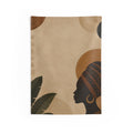 African Silhouette AfroDenim Wall Tapestry — Boho Earth Tone Decor