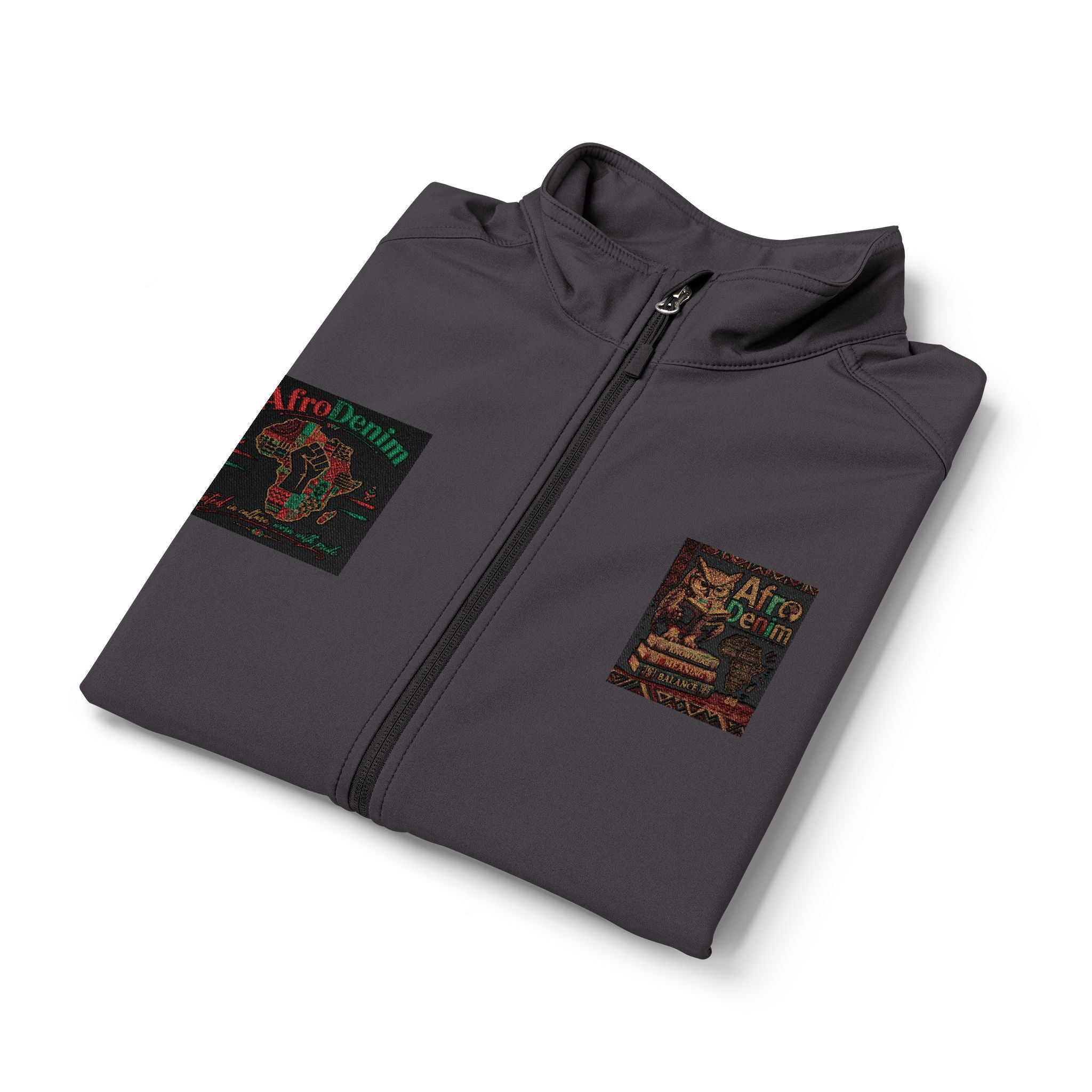 Men's Grey Soft Shell Vest — Sequin Chest Patches