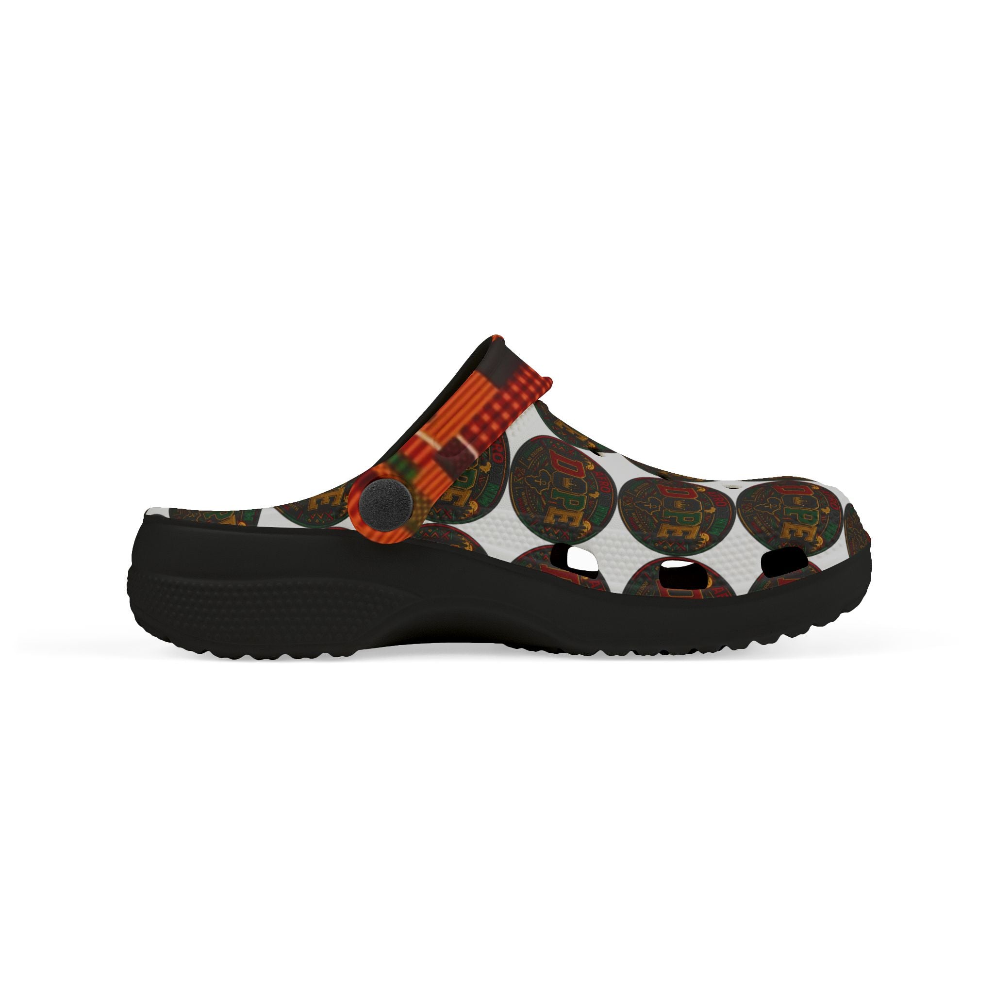AfroDenim Kids’ Patterned EVA Foam Clogs — 'DOPE' afro centric Circle Graphic Slip-Ons