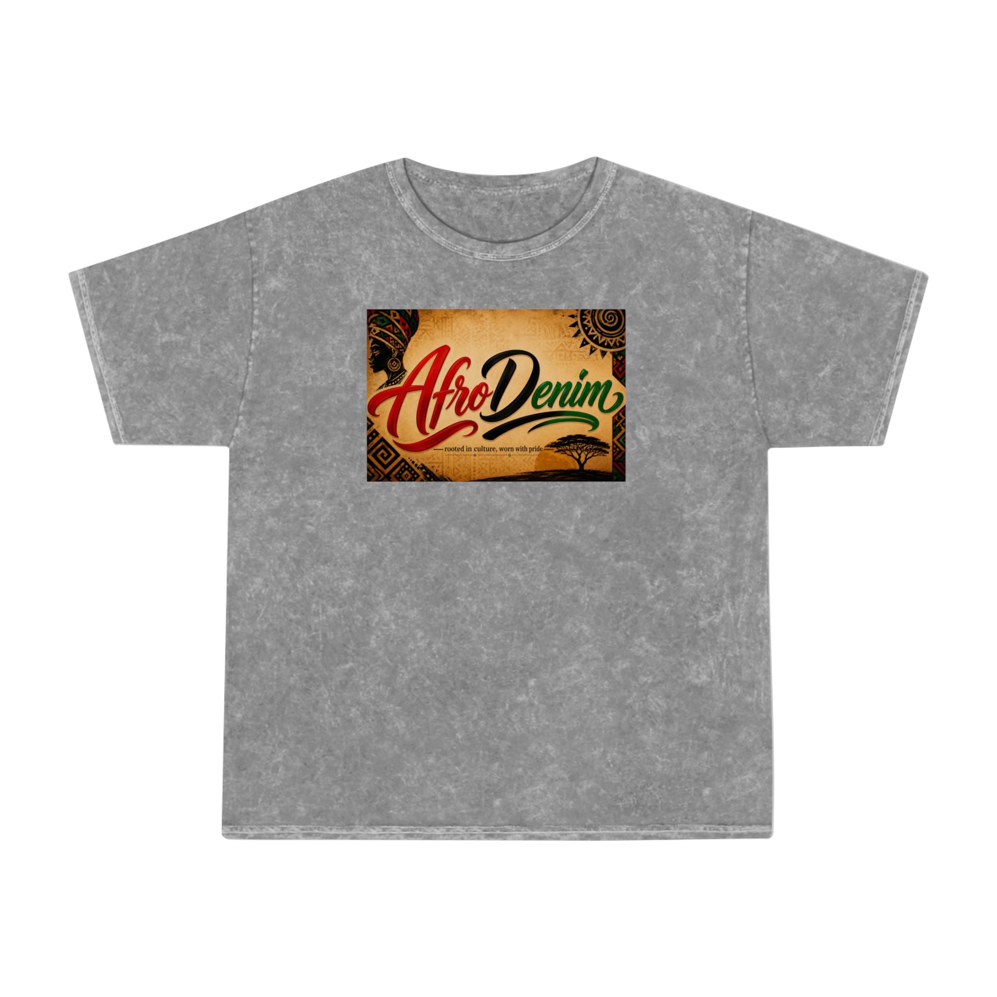 AfroDenim Graphic T‑Shirt — Vintage Mineral Wash Tee