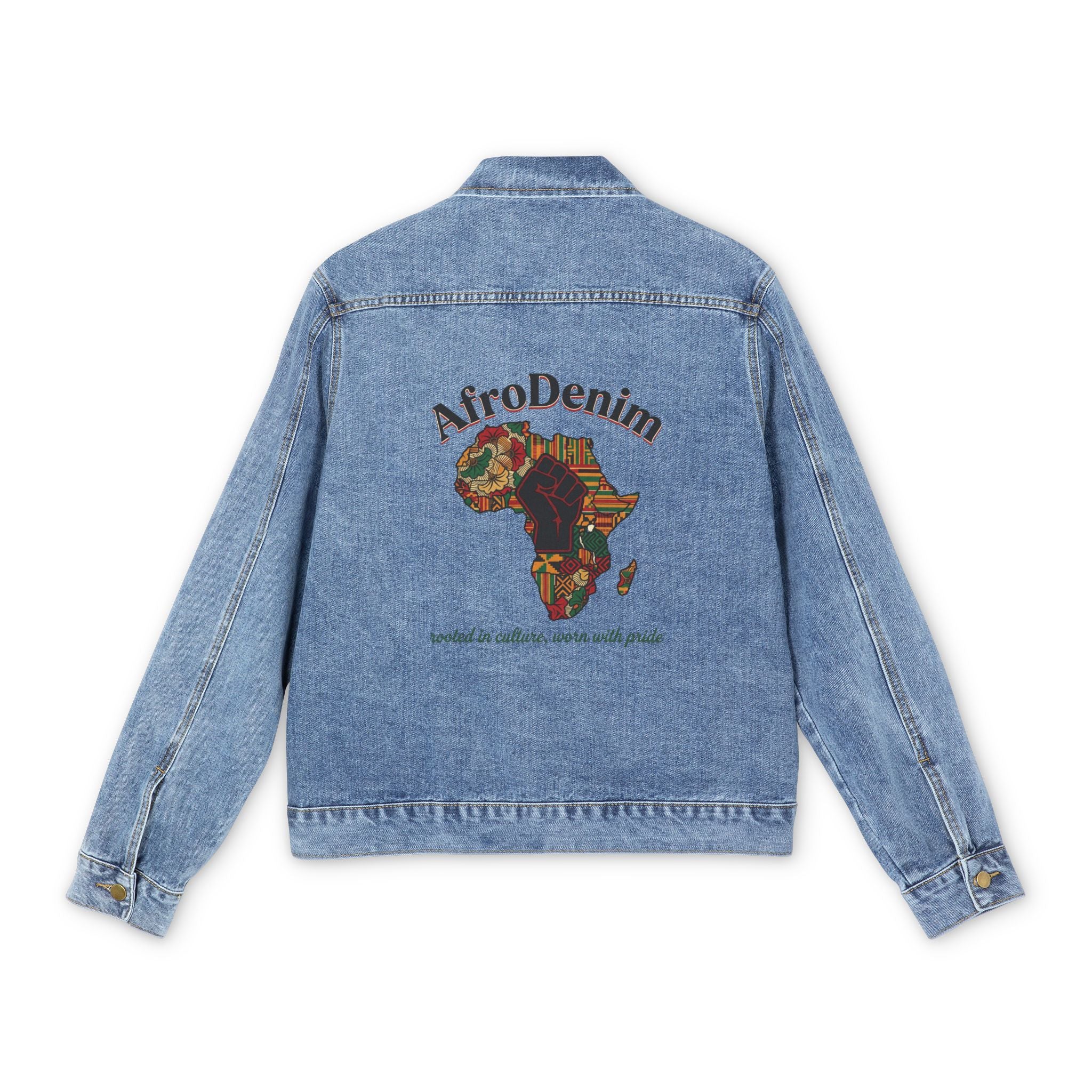 Men's Denim Jacket/ AfroDenim Camo Africa map
