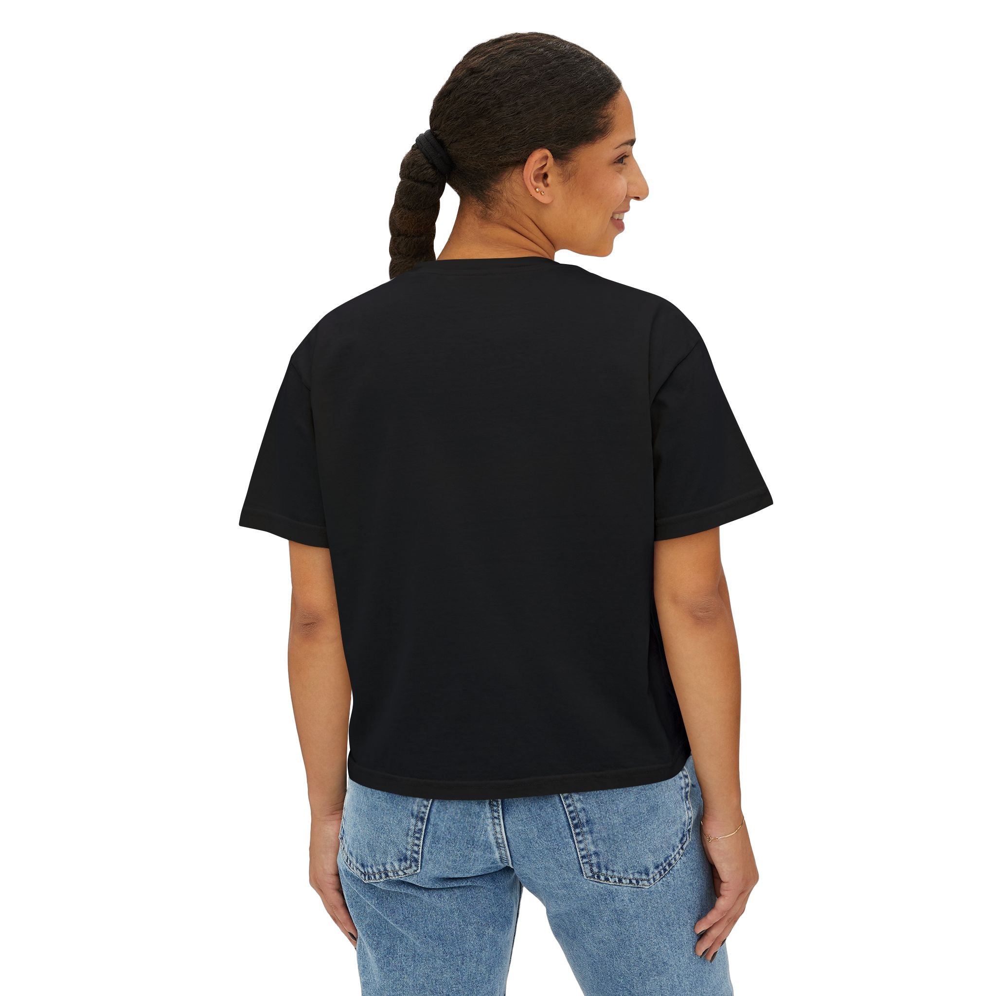 AfroDenim Graphic Tee — Women's Boxy Crop T‑Shirt