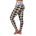 AfroDenim High-Waisted Yoga Leggings — Retro Afro Silhouette All-Over Print