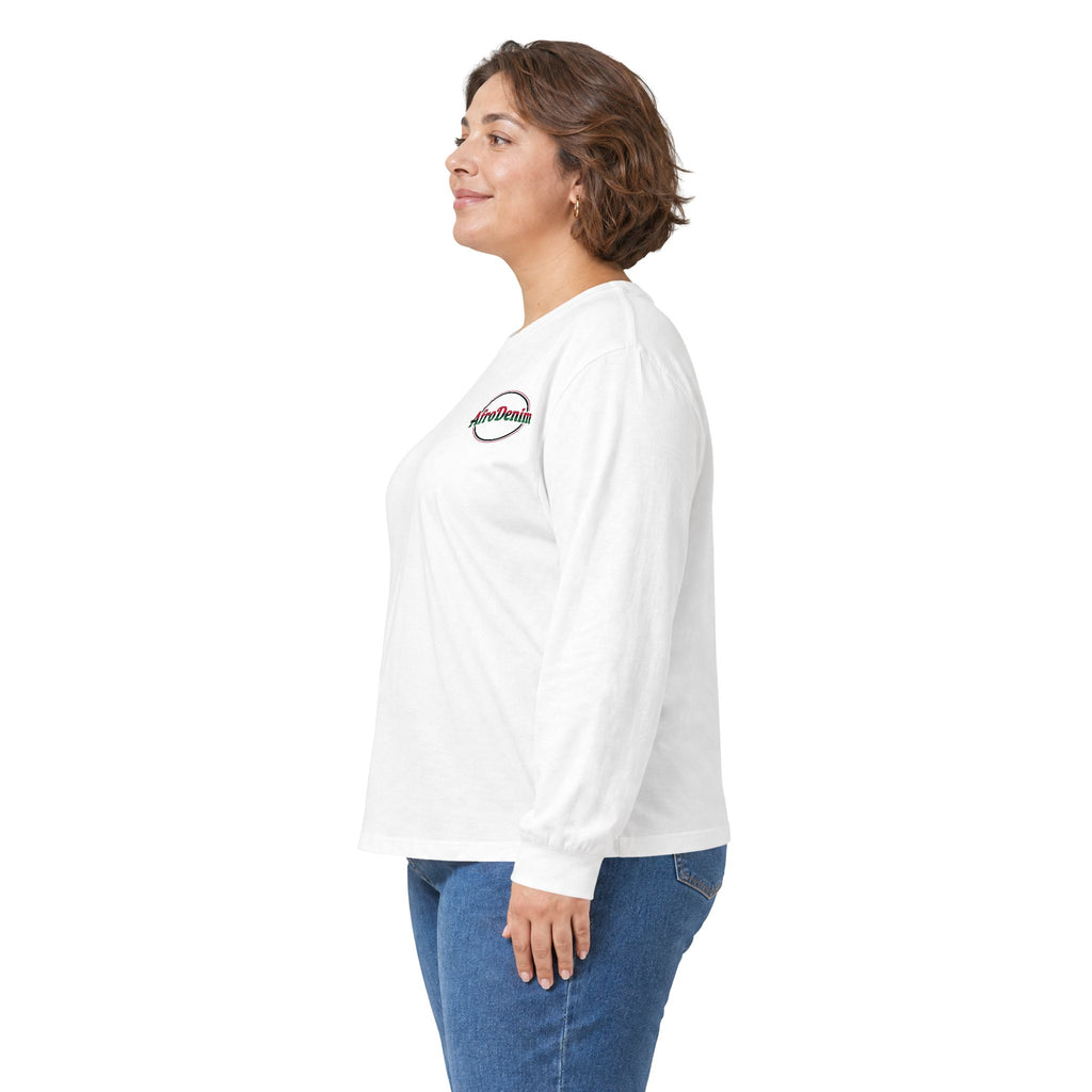 Long Sleeve Tee — Hammurabi's Code AfroDenim Graphic