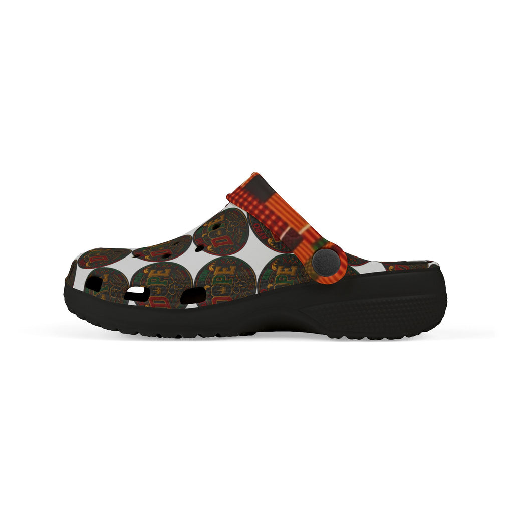 AfroDenim Kids’ Patterned EVA Foam Clogs — 'DOPE' afro centric Circle Graphic Slip-Ons