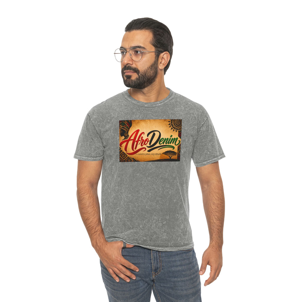 AfroDenim Graphic T‑Shirt — Vintage Mineral Wash Tee
