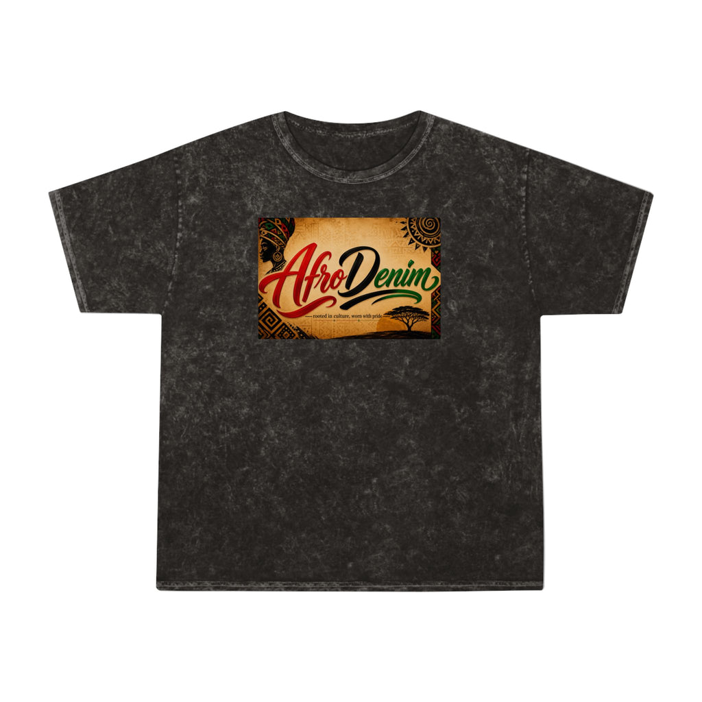 AfroDenim Graphic T‑Shirt — Vintage Mineral Wash Tee