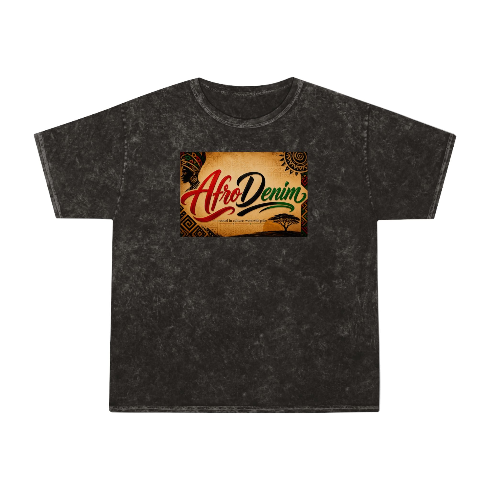 AfroDenim Graphic T‑Shirt — Vintage Mineral Wash Tee
