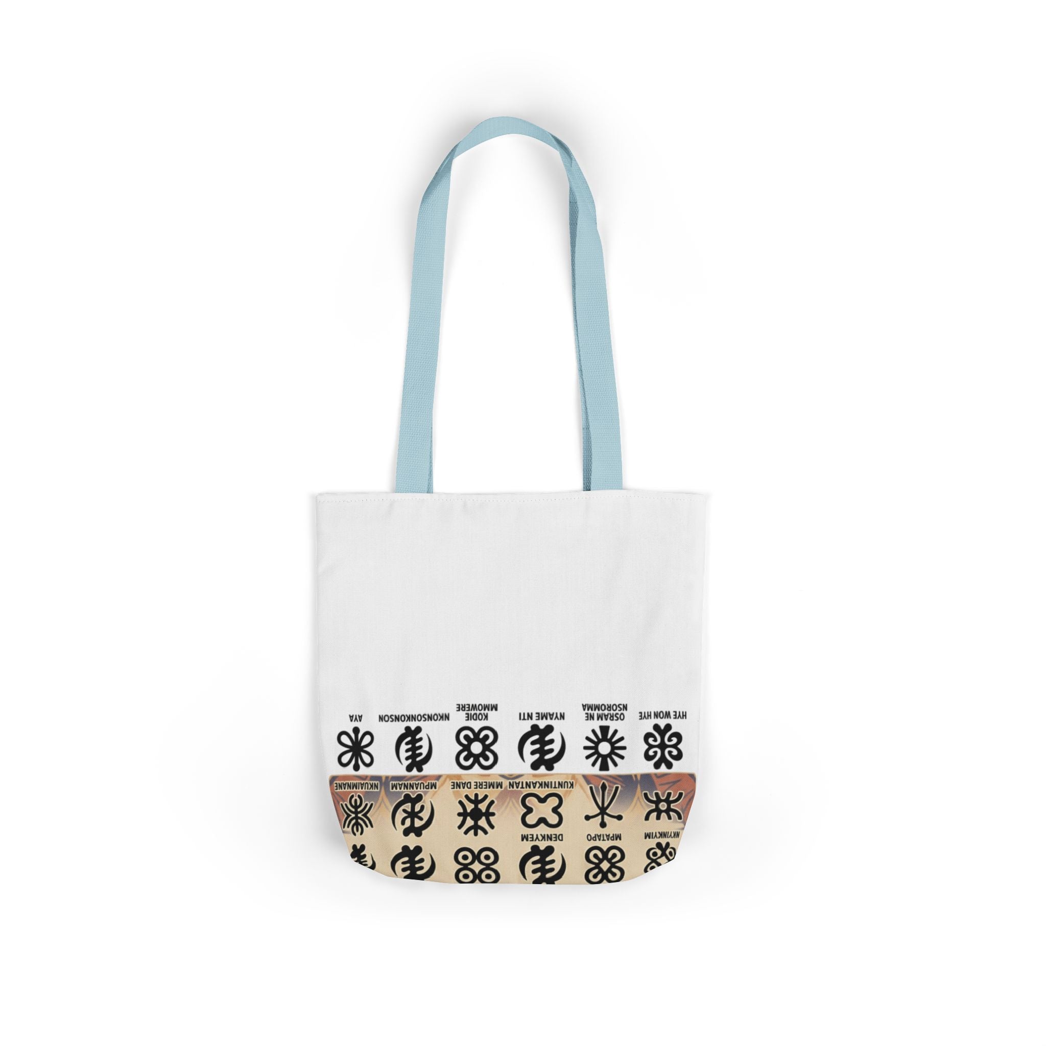 AfroDenim Adinkra Canvas Tote — Cultural Symbol Market Bag