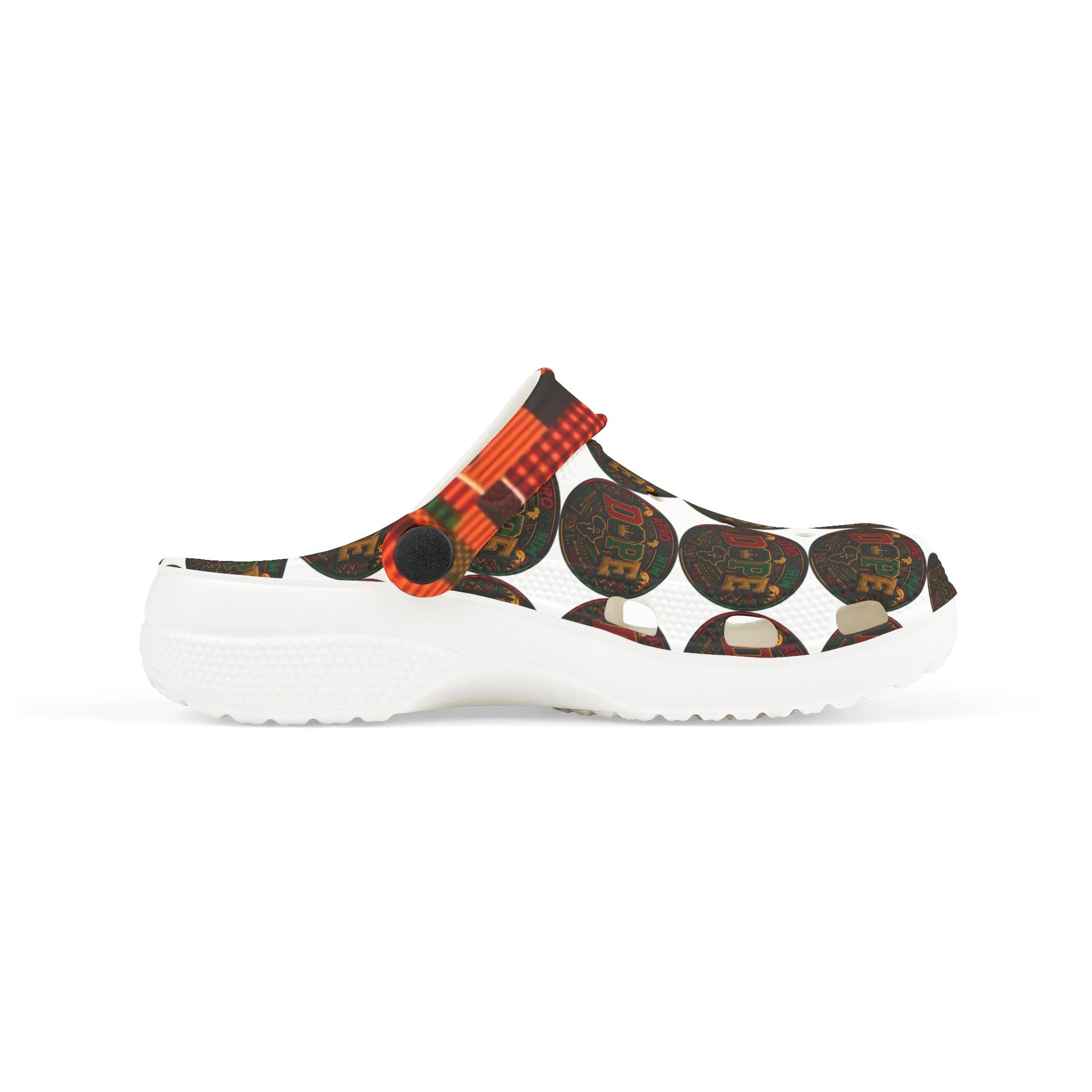 AfroDenim Kids’ Patterned EVA Foam Clogs — 'DOPE' afro centric Circle Graphic Slip-Ons