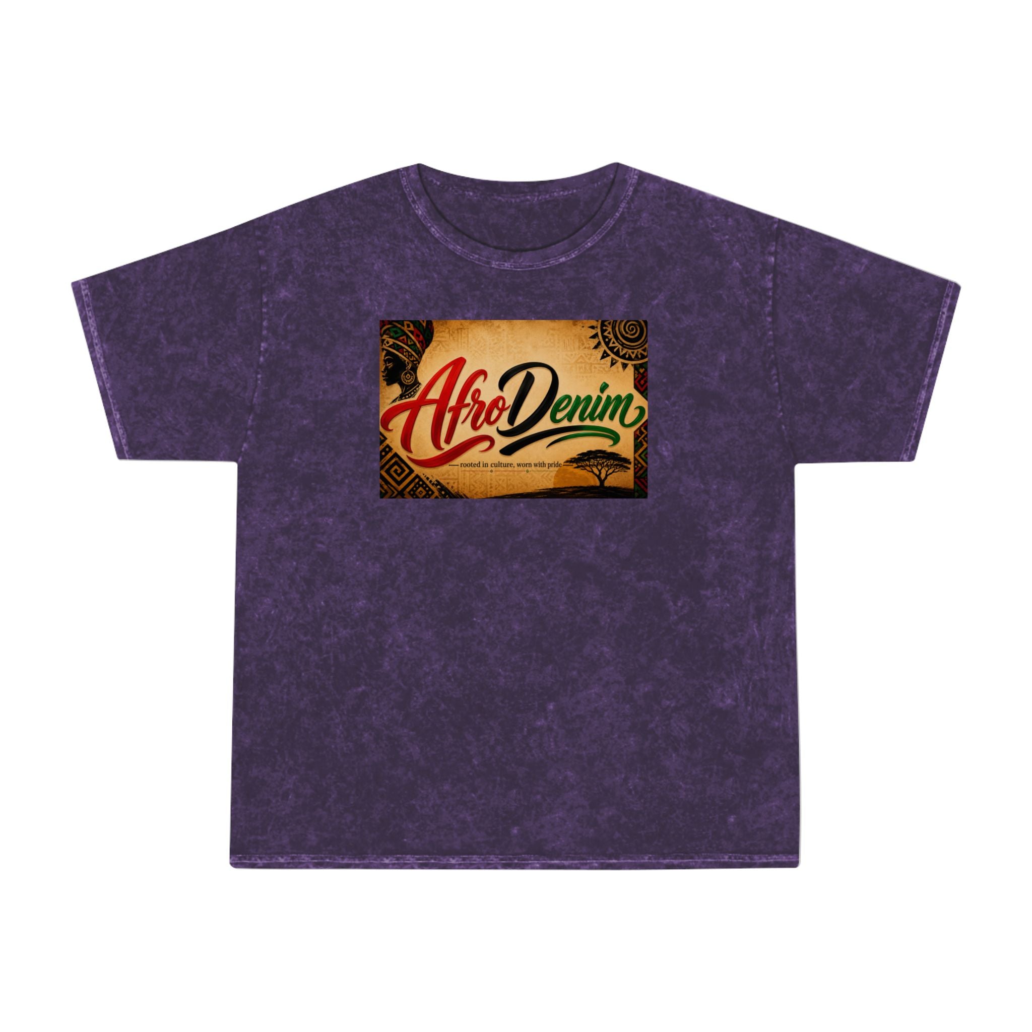 AfroDenim Graphic T‑Shirt — Vintage Mineral Wash Tee