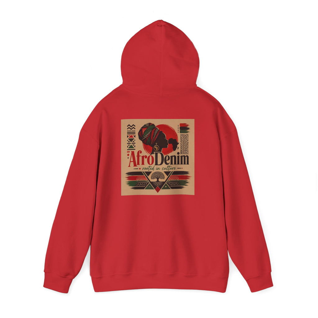 AfroDenim Graphic Hoodie — Afrocentric Vintage Print Pullover