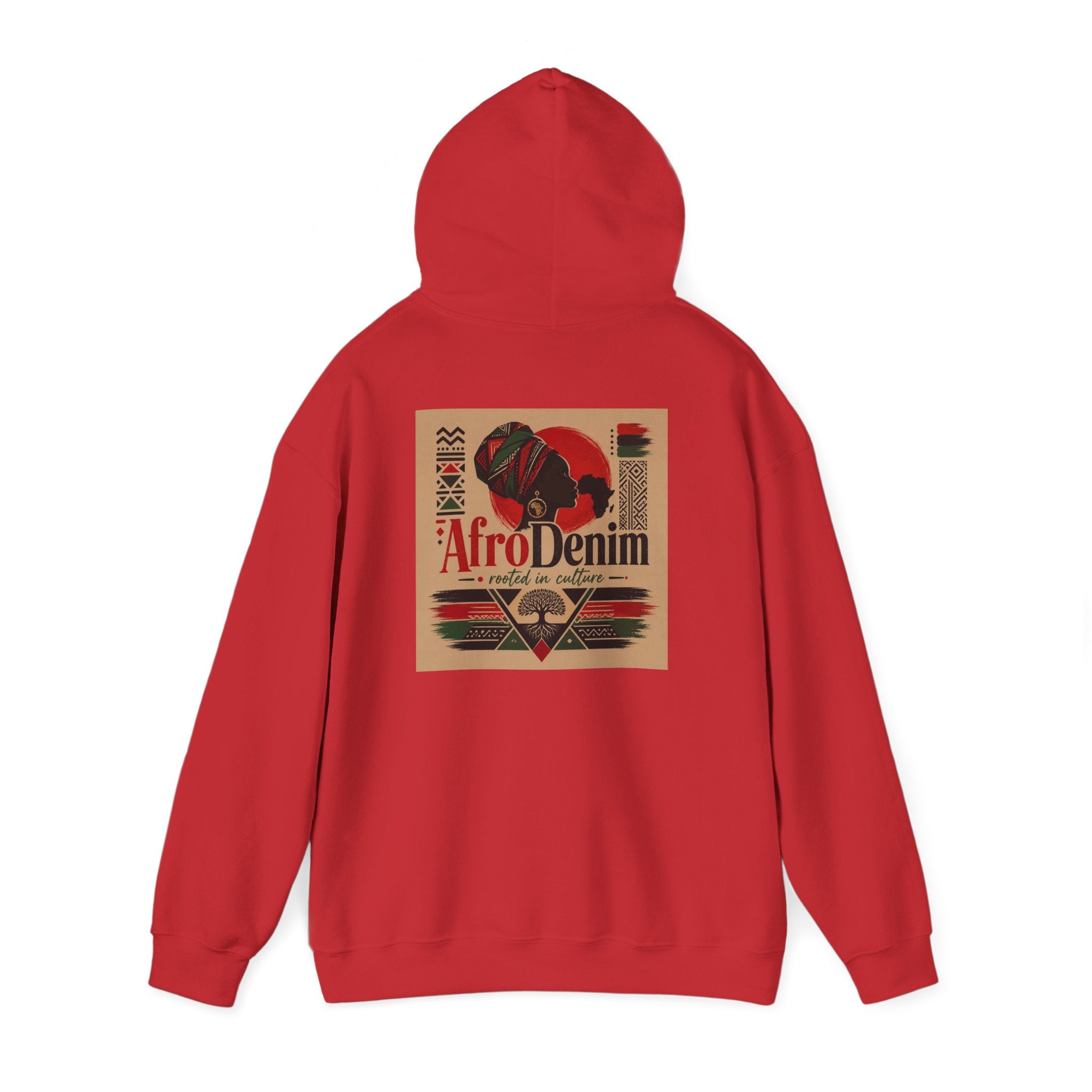 AfroDenim Graphic Hoodie — Afrocentric Vintage Print Pullover