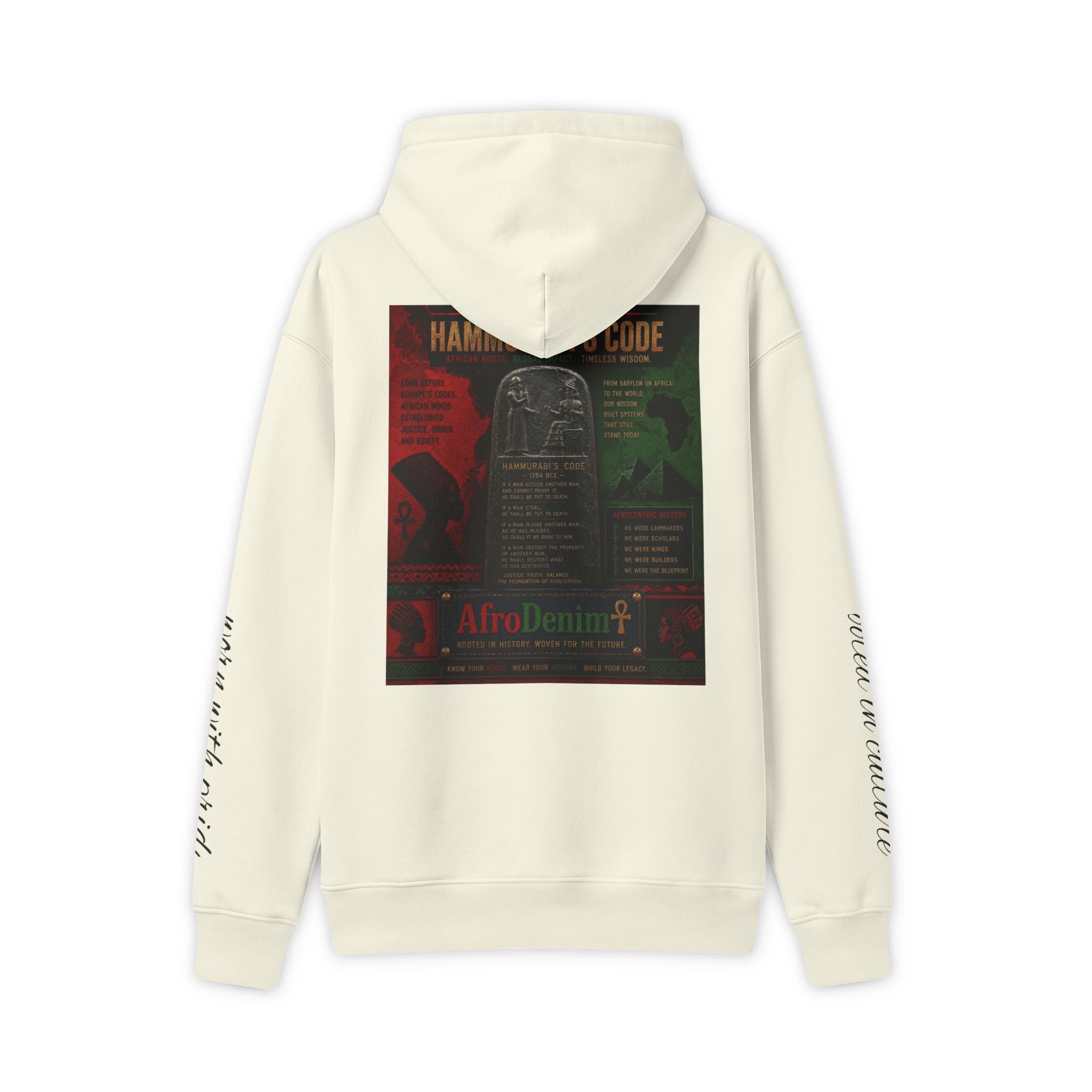 Hammer Maxweight Hoodie — AfroDenim Hammurabi Code Graphic Pullover