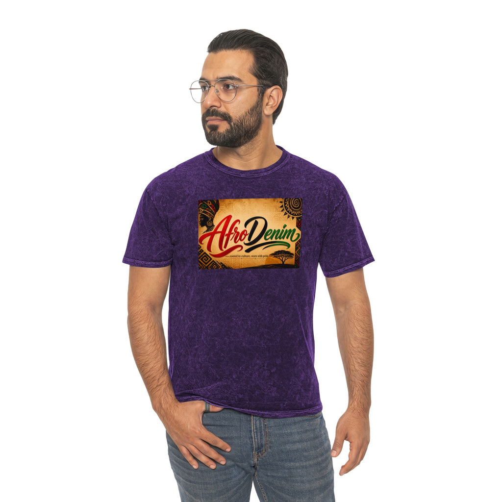 AfroDenim Graphic T‑Shirt — Vintage Mineral Wash Tee