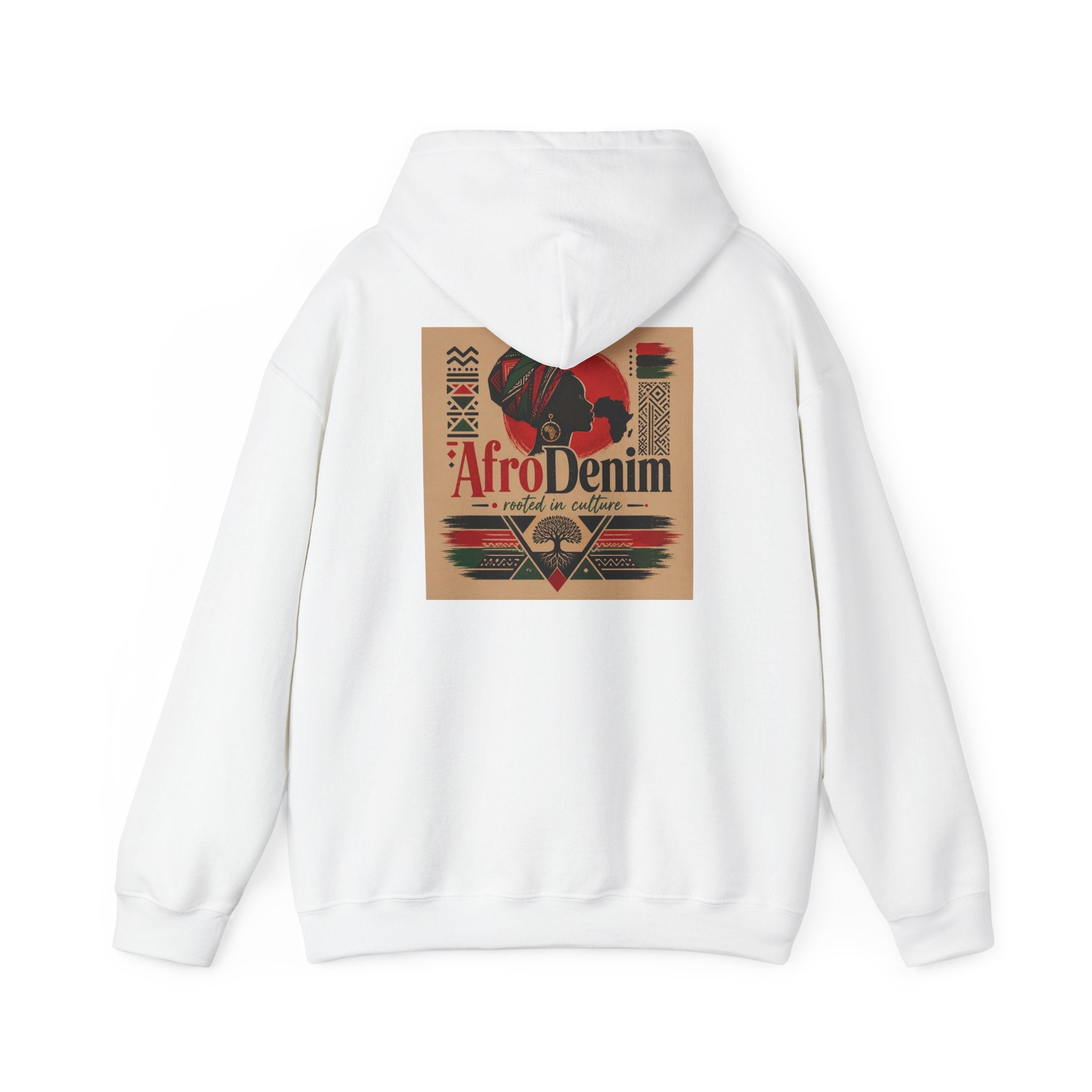 AfroDenim Graphic Hoodie — Afrocentric Vintage Print Pullover