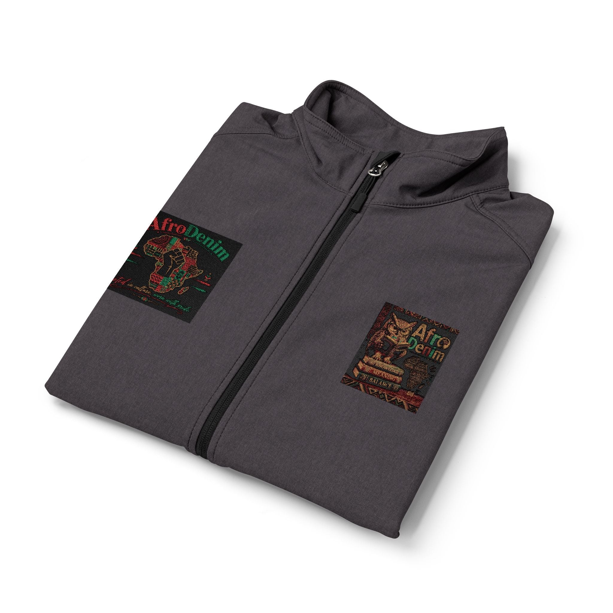 Men's Grey Soft Shell Vest — Sequin Chest Patches