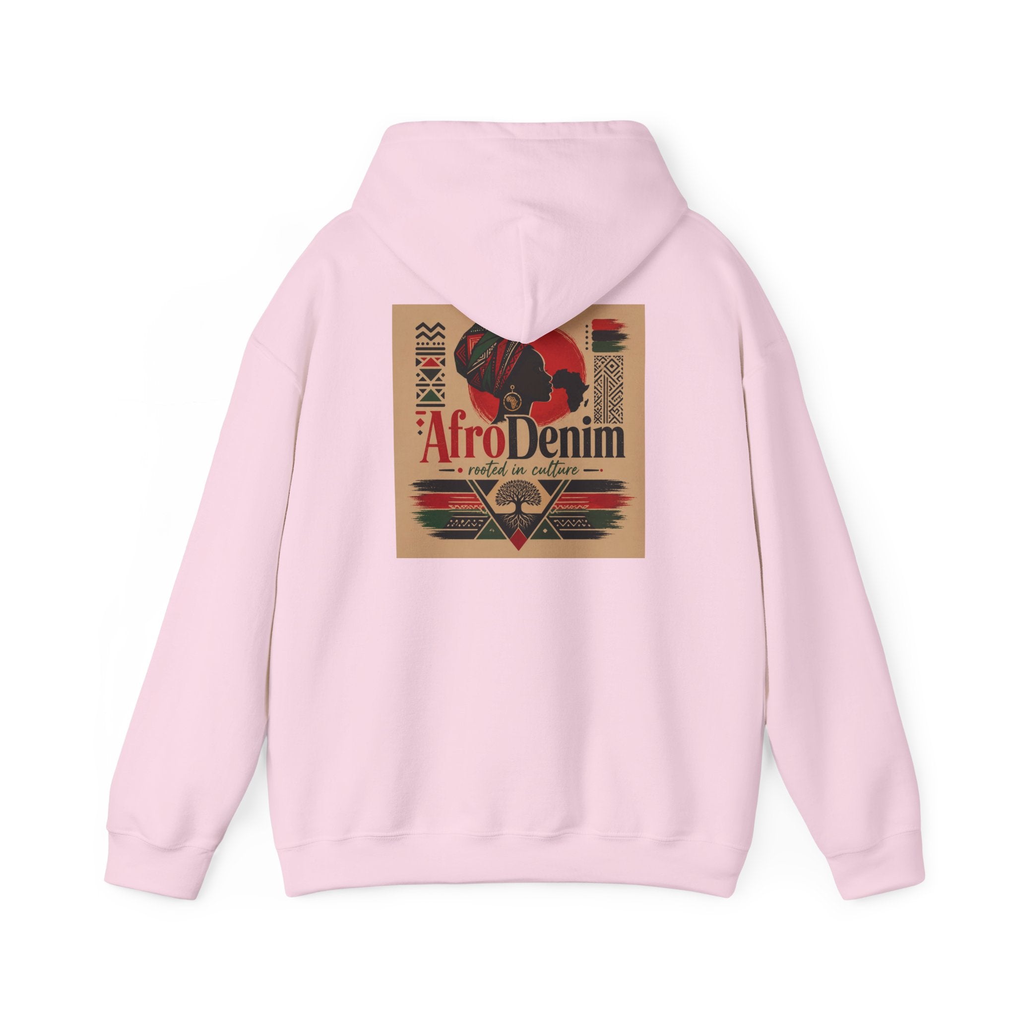 AfroDenim Graphic Hoodie — Afrocentric Vintage Print Pullover