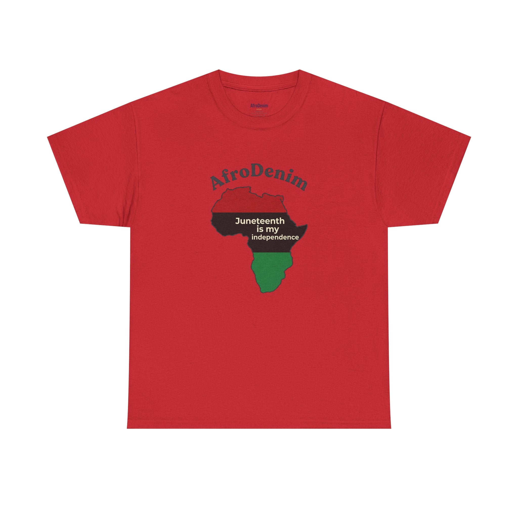 Juneteenth/ Africa Map AfroDenim T-Shirt – Pan-African Colors Tee