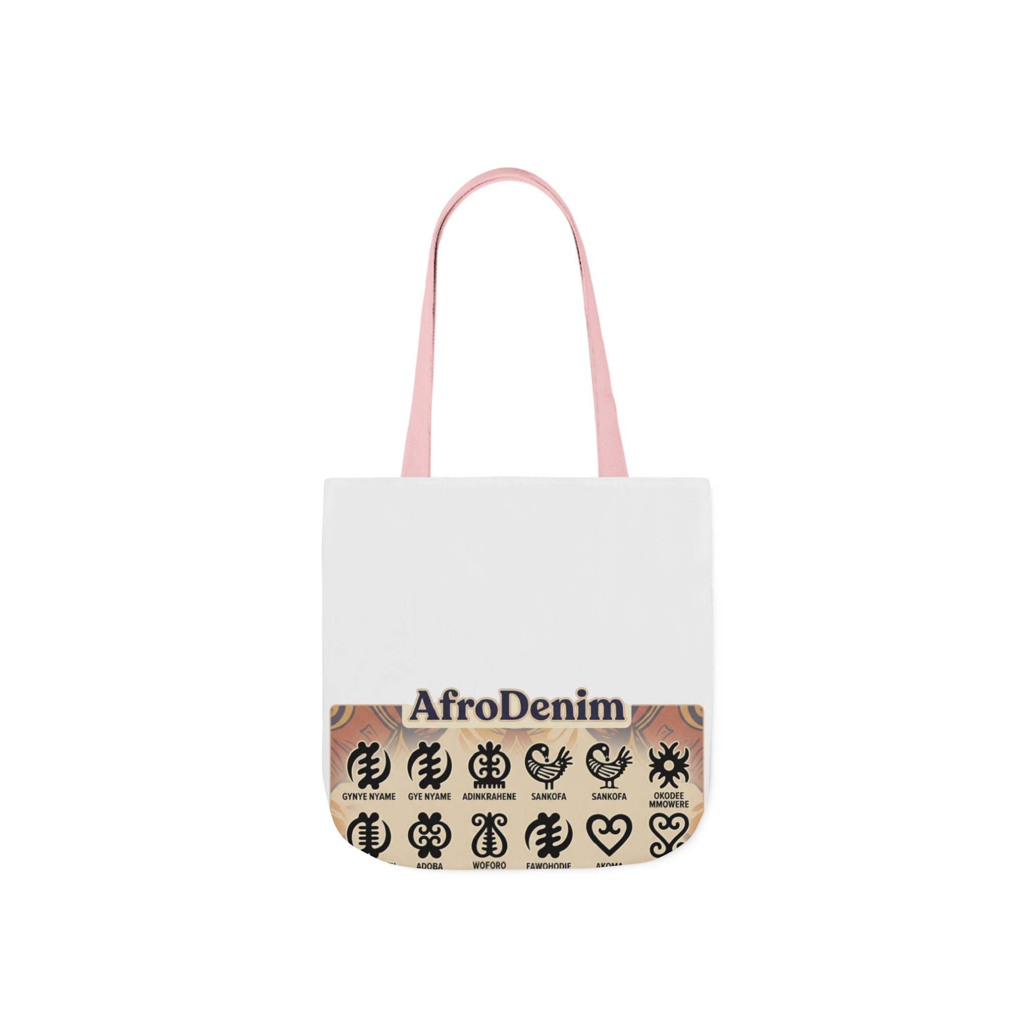 AfroDenim Adinkra Canvas Tote — Cultural Symbol Market Bag