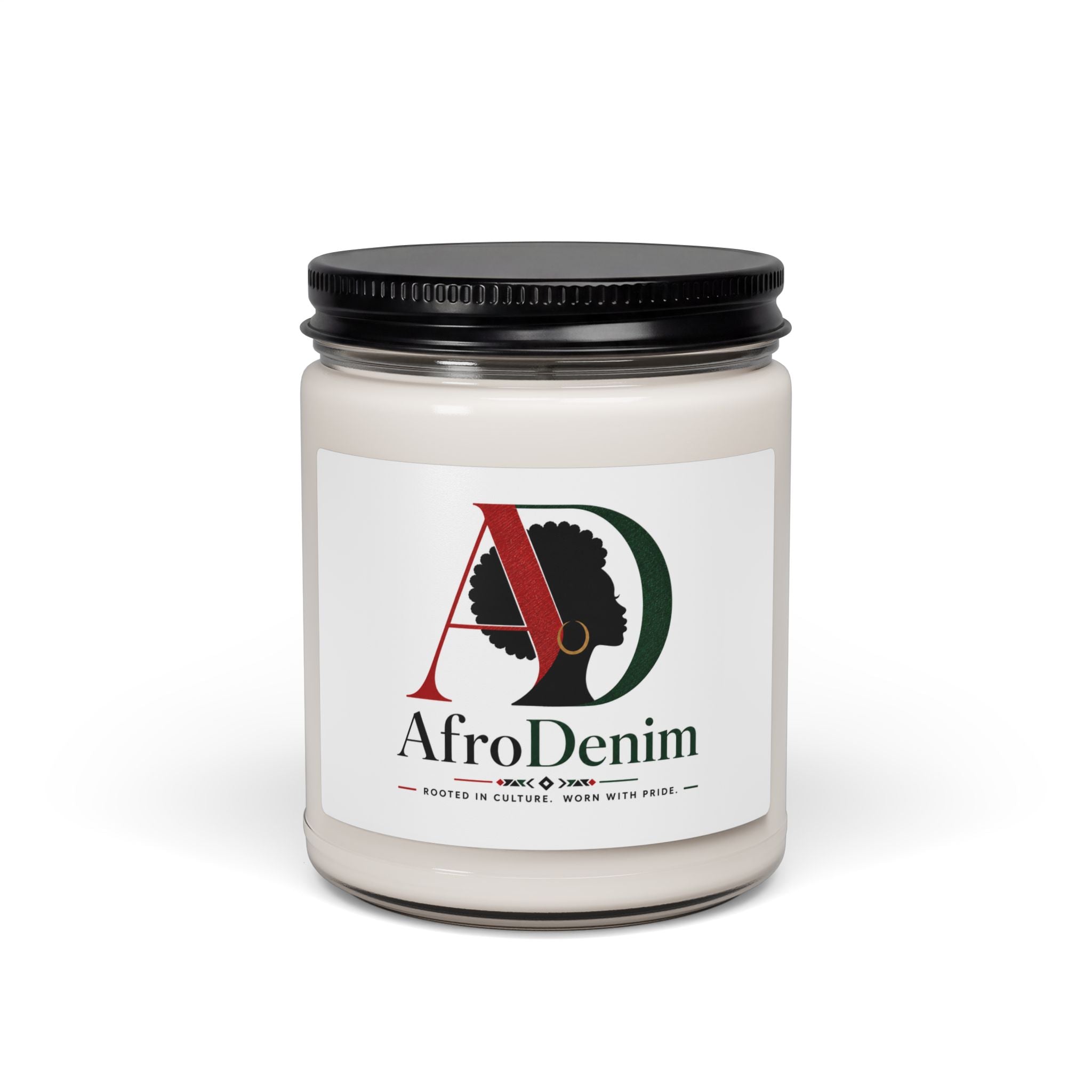 AfroDenim Scented Soy Candle 9oz — Warm Vanilla & Amber Jar Candle for Home, Gifts & Relaxation