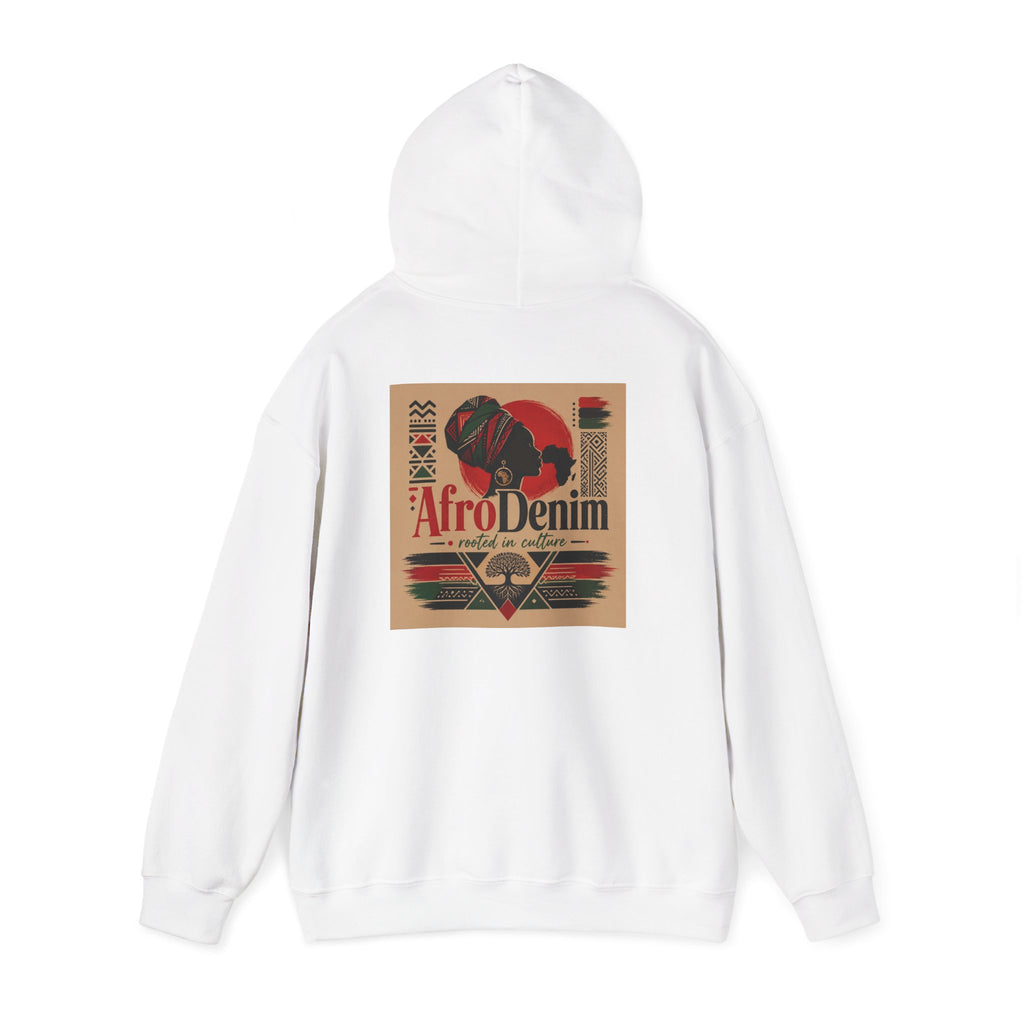 AfroDenim Graphic Hoodie — Afrocentric Vintage Print Pullover