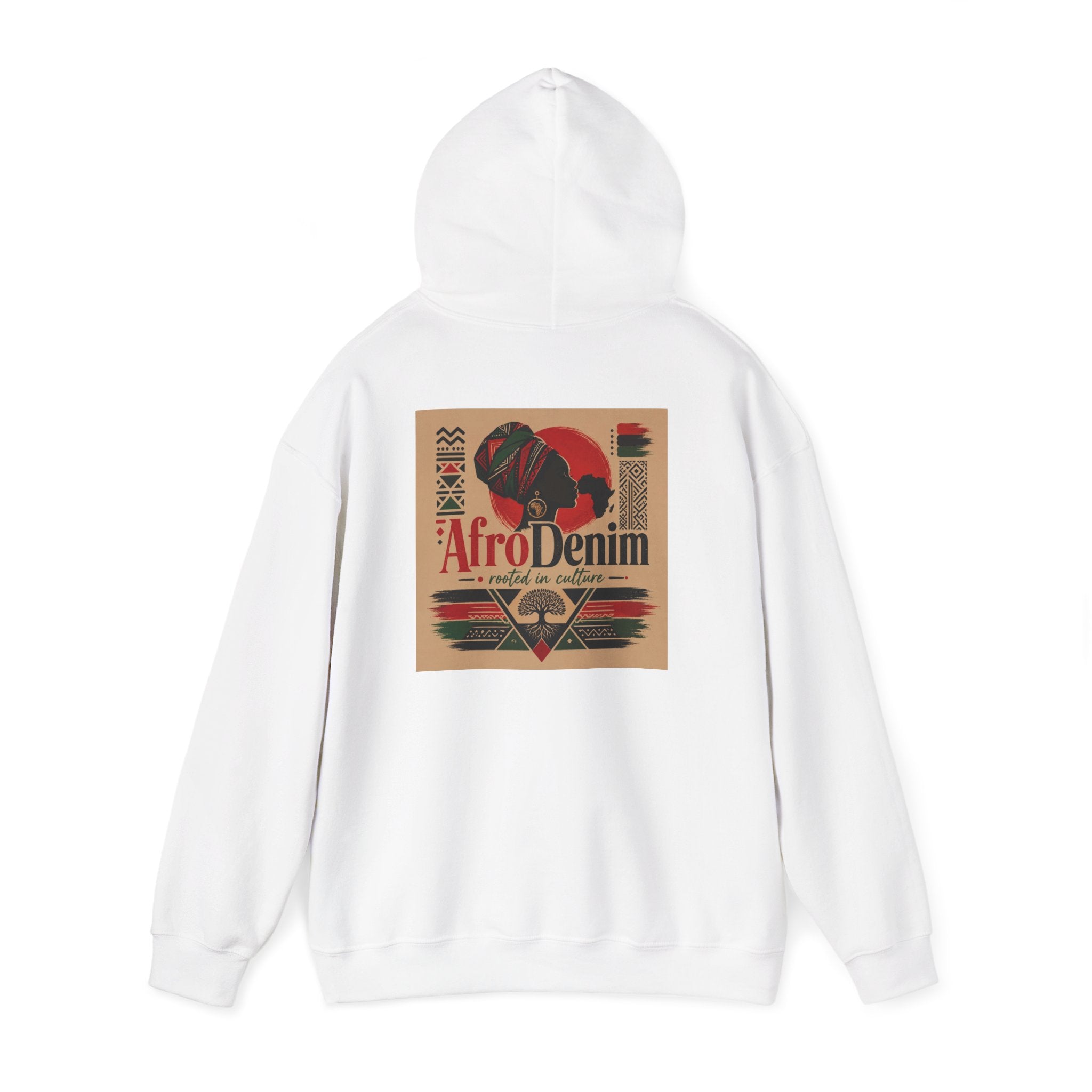 AfroDenim Graphic Hoodie — Afrocentric Vintage Print Pullover