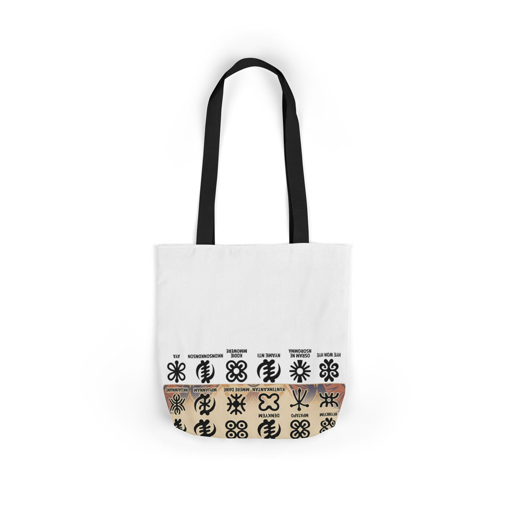 AfroDenim Adinkra Canvas Tote — Cultural Symbol Market Bag