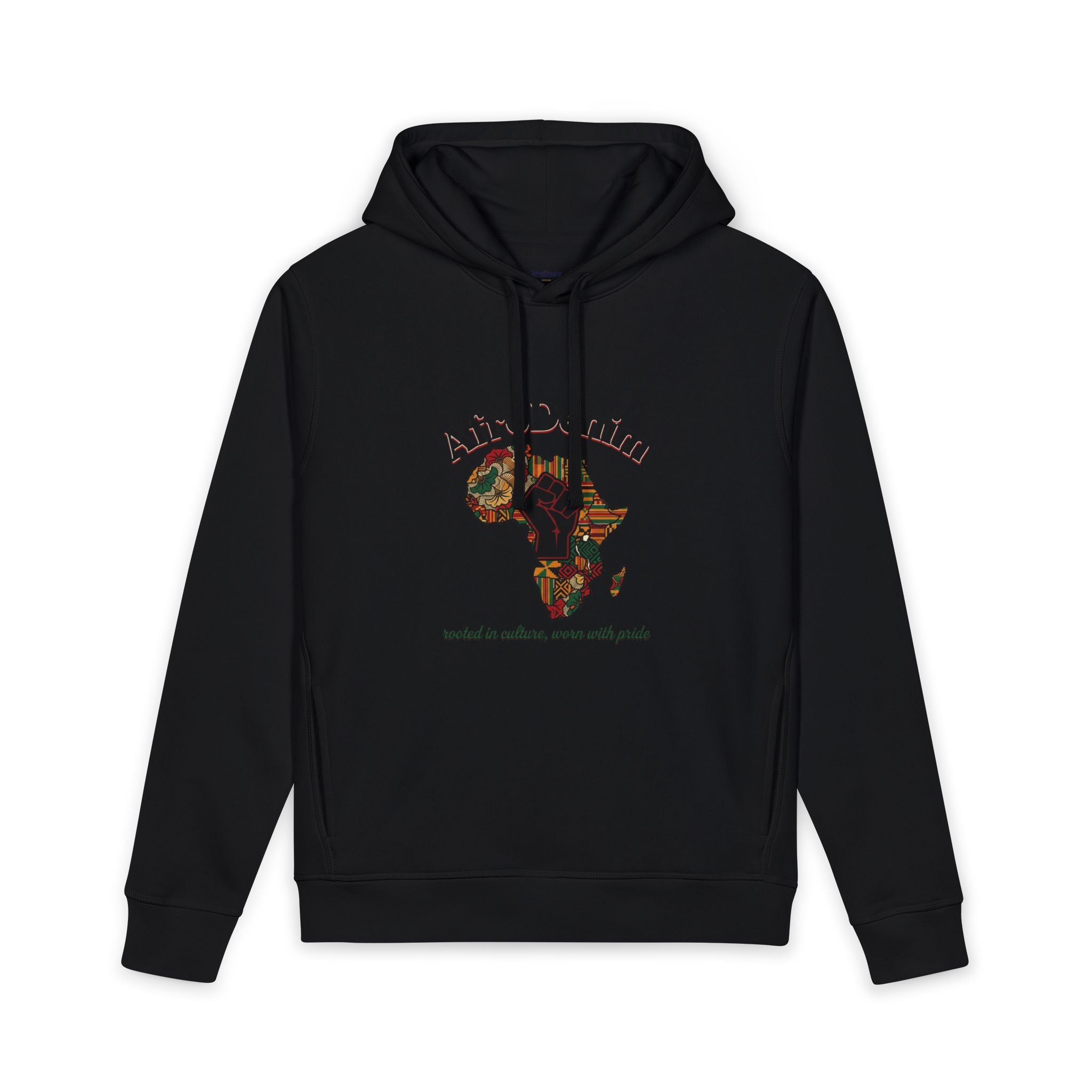 Africa Map Camo Hoodie — AfroDenim Logo Organic Pullover